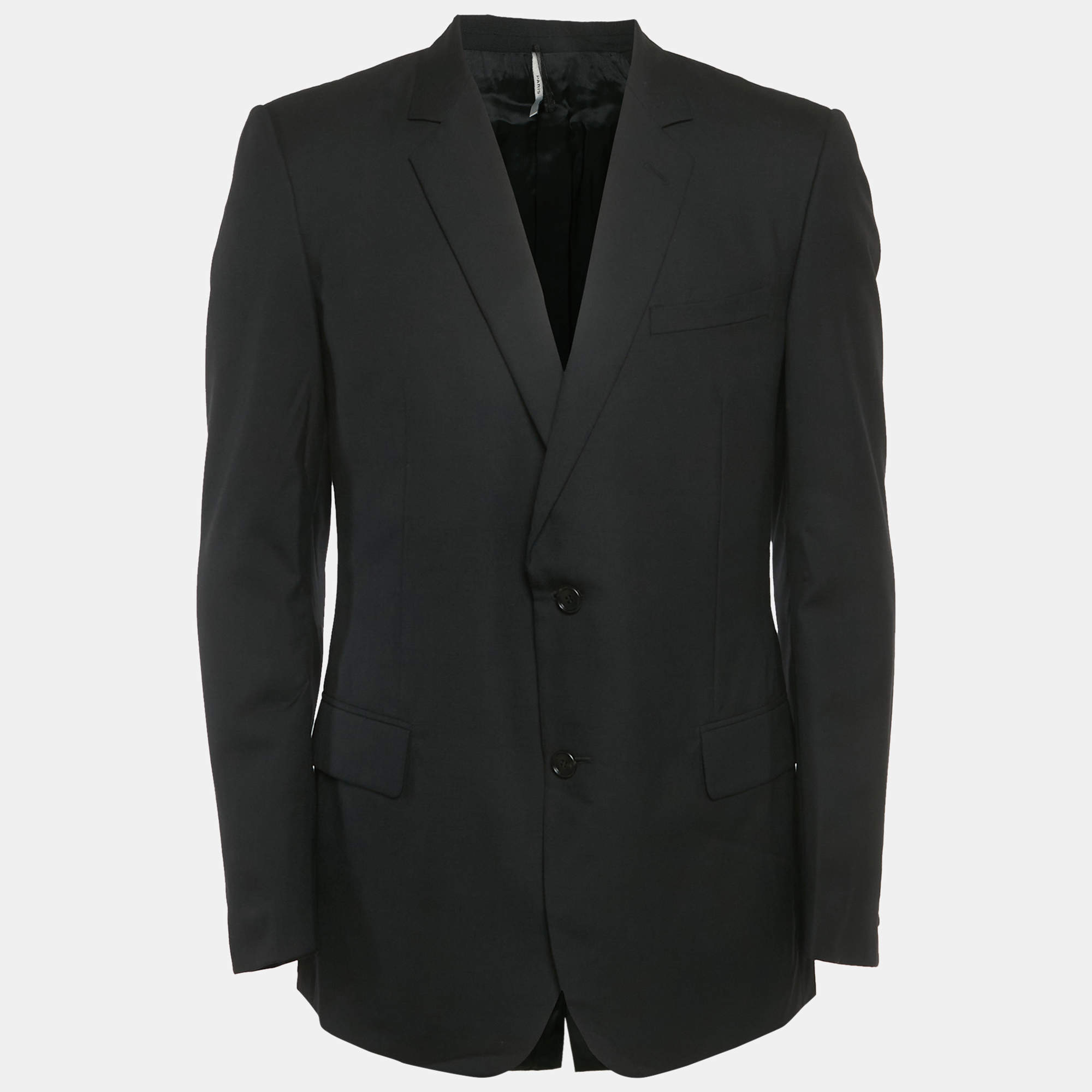 Pre Owned Dior Black Wool Regular Fit Blazer XL