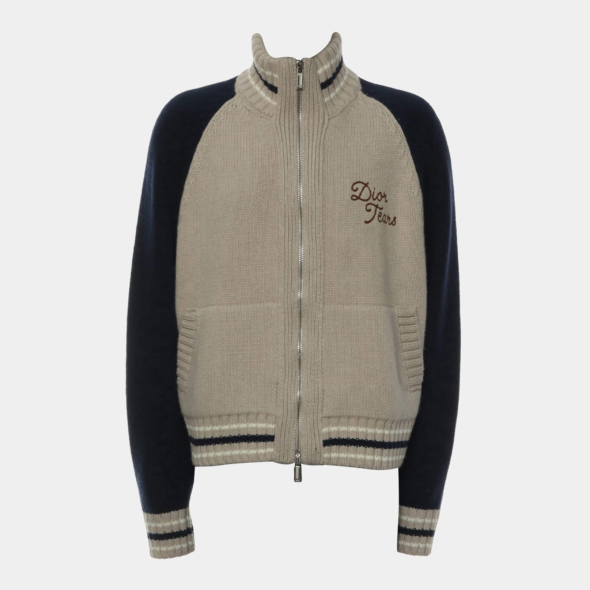 Pre Owned Dior Beige, Navy Blue x Denim Tears F/W 2023 Zipped Jacket