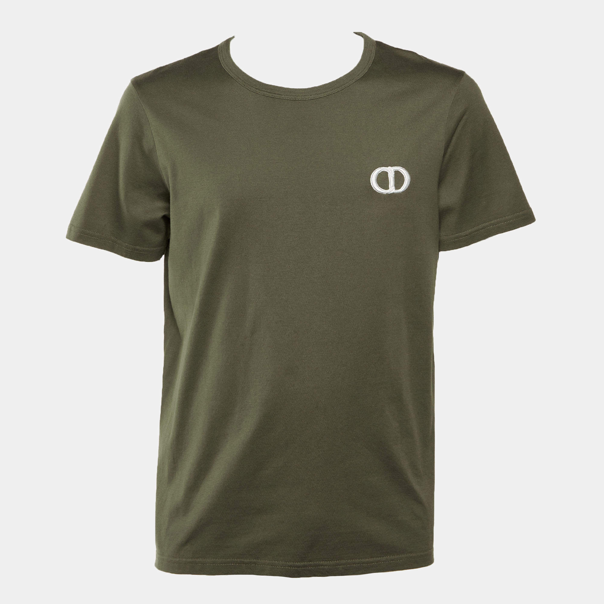 Pre Owned تي شيرت ديور هوم قطن مطرز بشعار أسود مقاس صغير (إكس سمول)