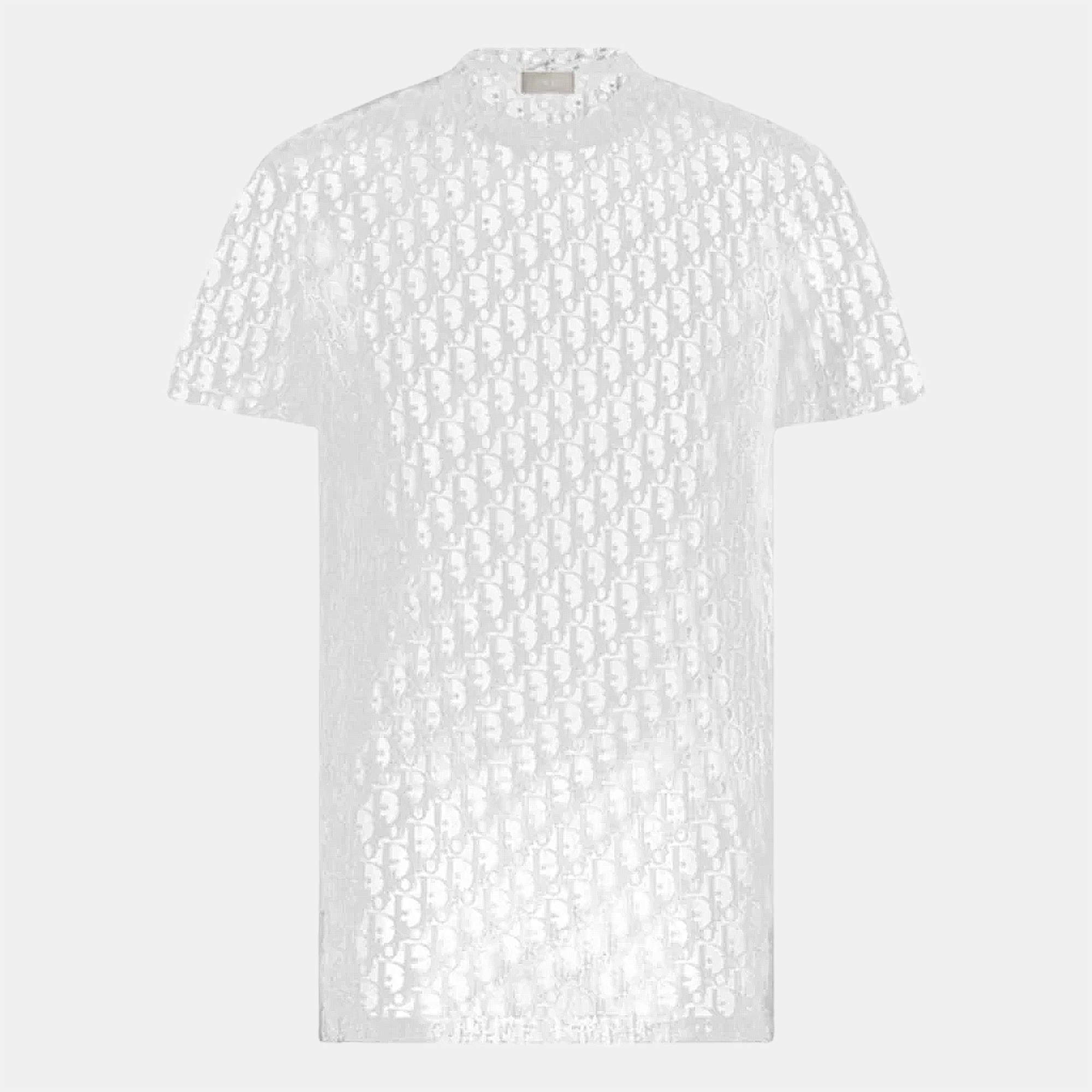 Dior Homme White Oblique Knit Sheer TShirt XXXS | eBay