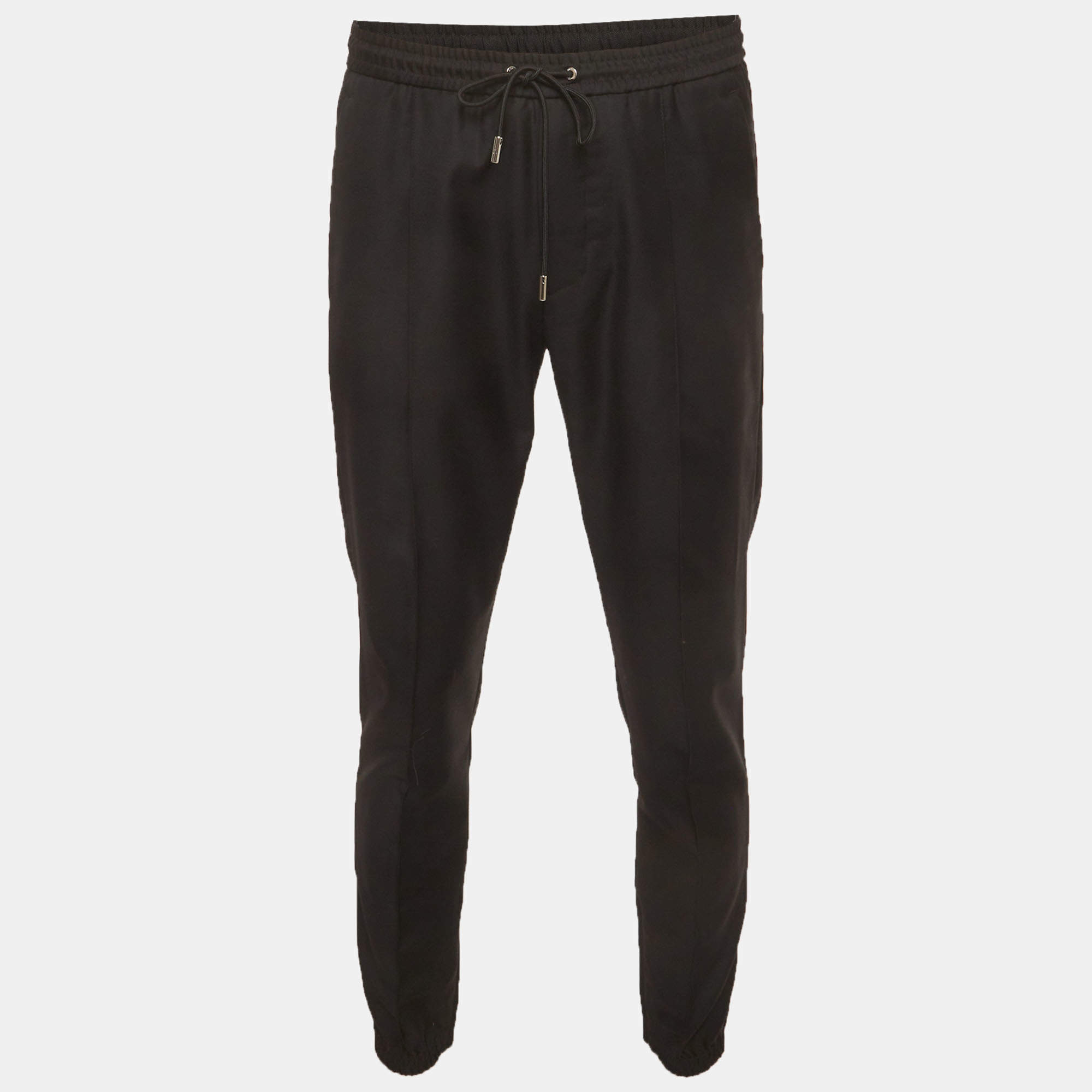 Pre Owned Dior Homme Black Gabardine Zip Detail Joggers M