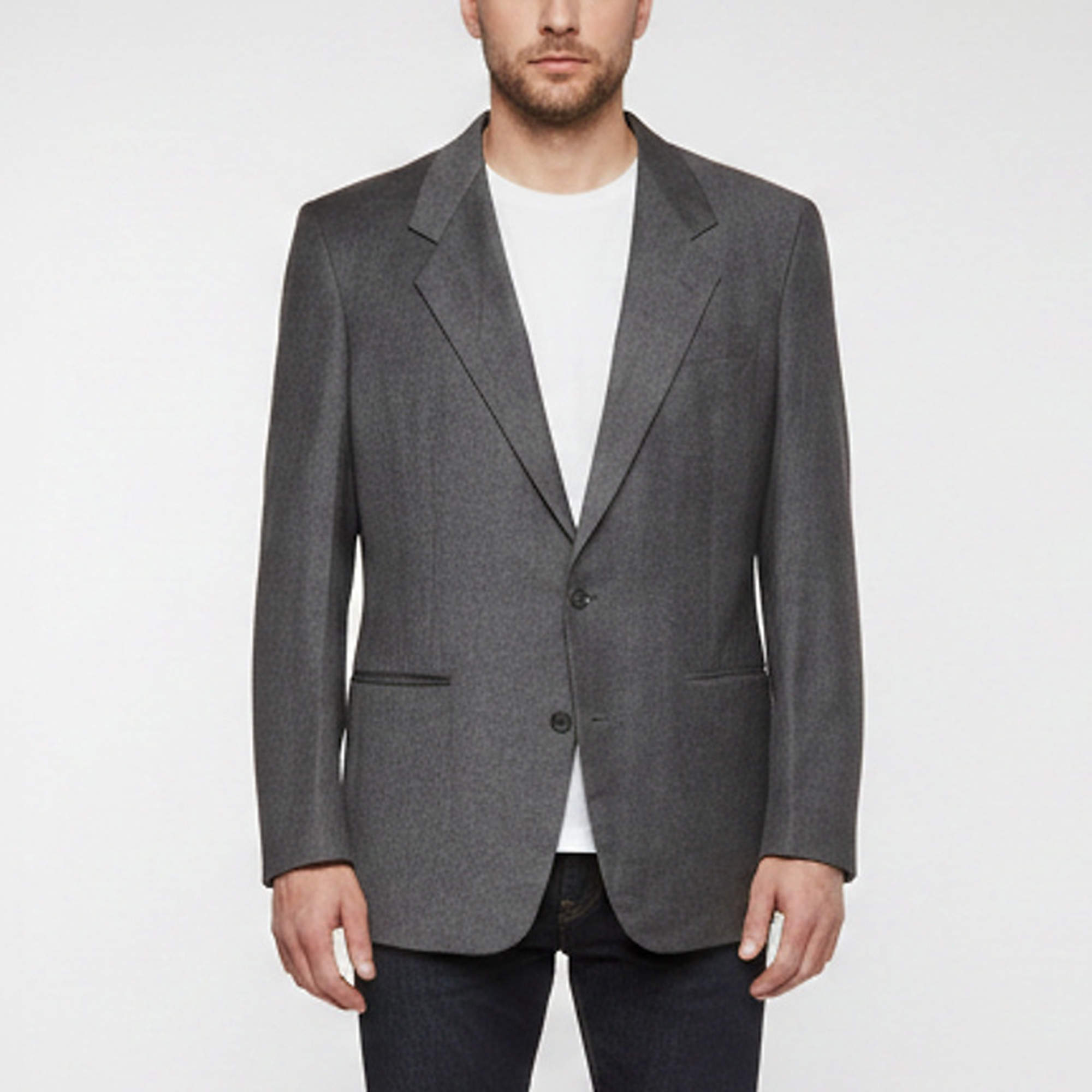 Pre Owned Christian Dior Le Connaisseur Vintage Grey Wool Single Breasted Blazer XL