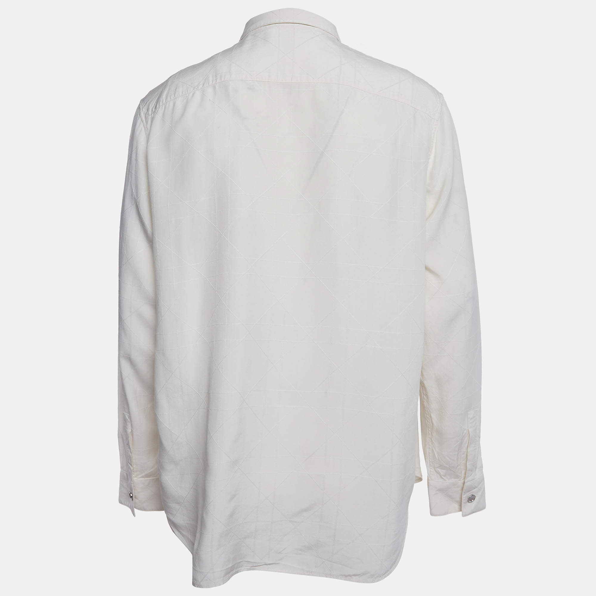 Dior Homme Navy Blue Dior Oblique Cotton Jacquard Overshirt M Dior