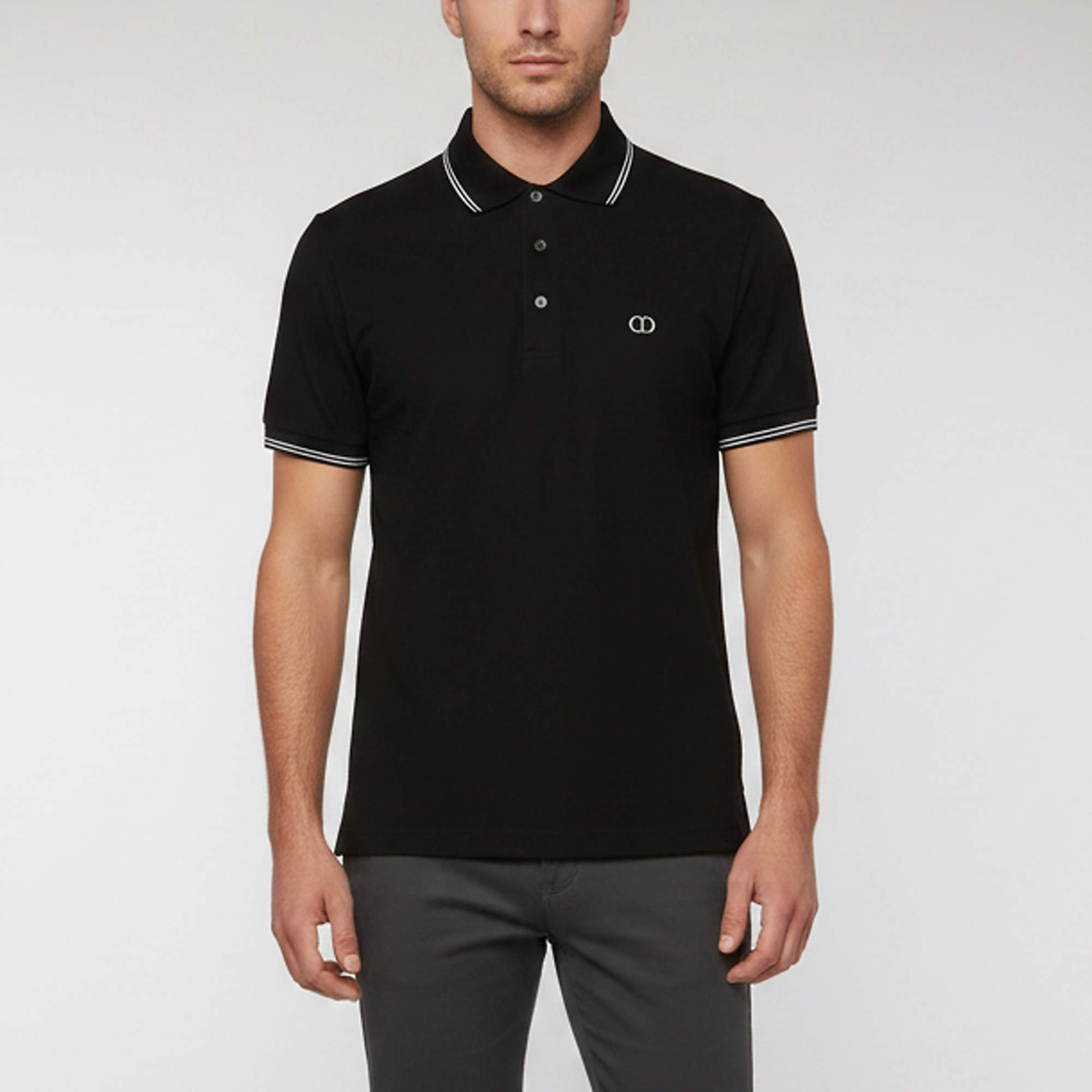 DIOR HOMME　ポロシャツ　CDロゴ　ブラック　XL Christian Dior Homme Black CD Icon Cotton Pique Polo T-Shirt XL