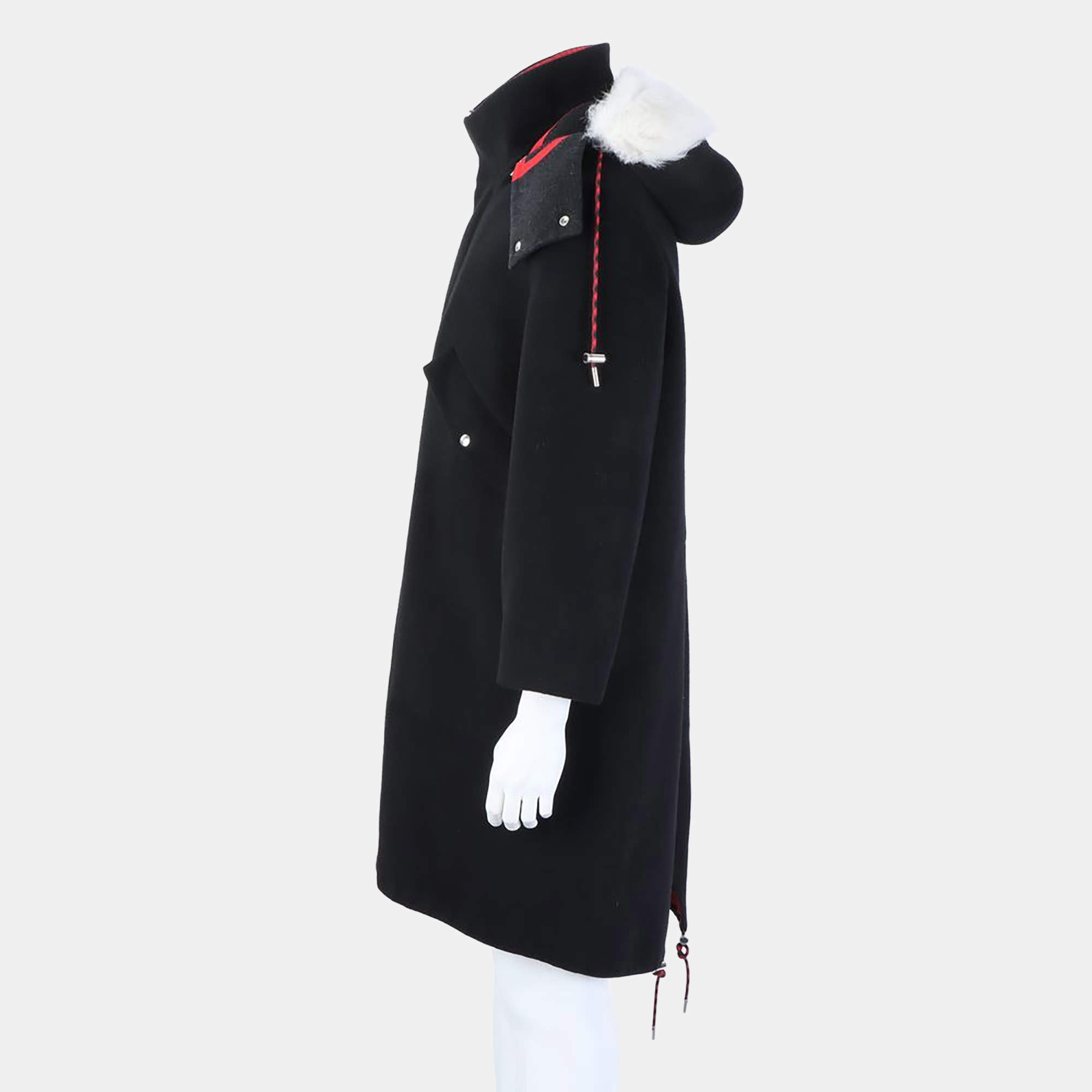 Chaps Ralph Lauren Vintage Black Wool Felt Double Breasted Coat