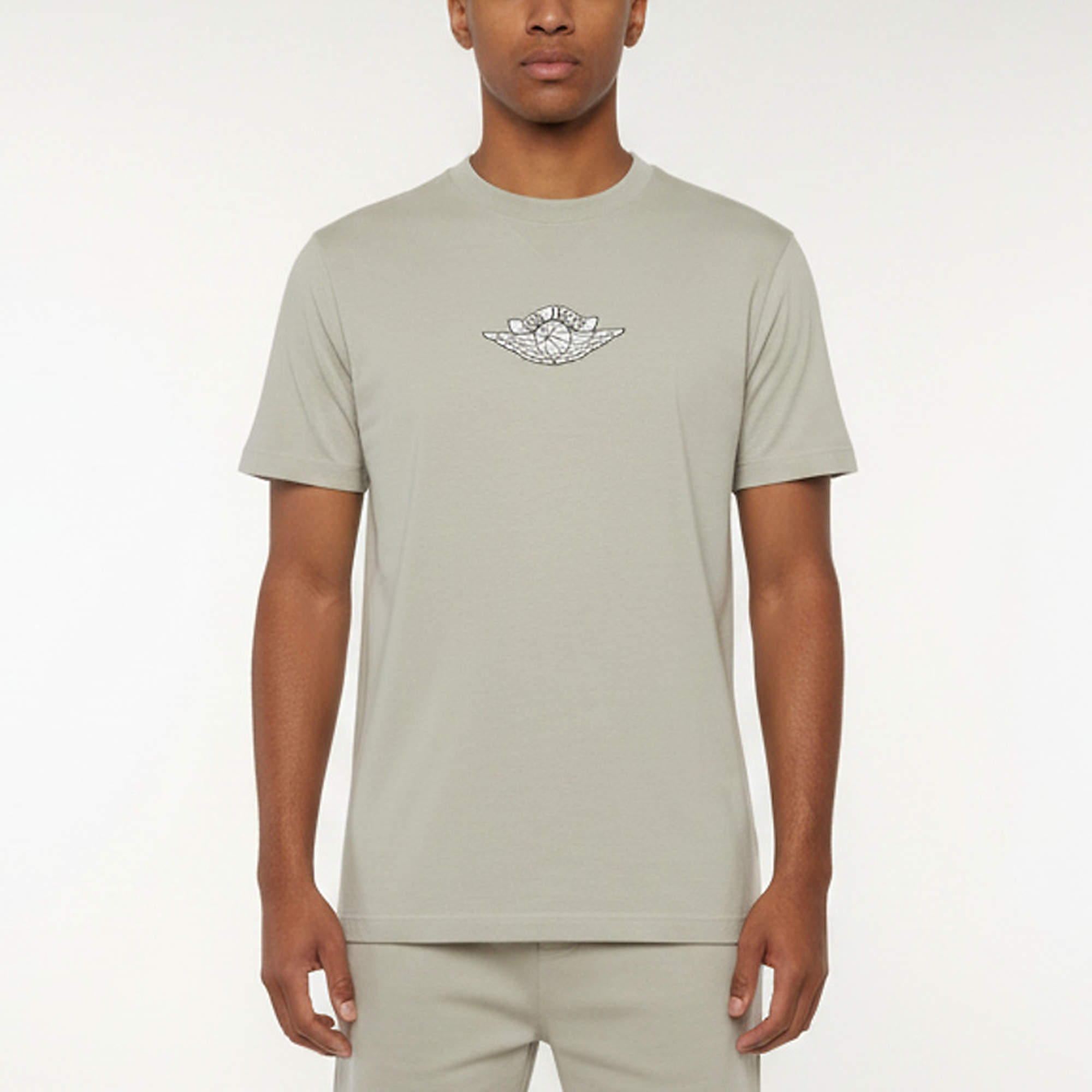 Pre Owned Dior Homme x Air Jordan Grey Cotton Logo Embroidery T-Shirt XS