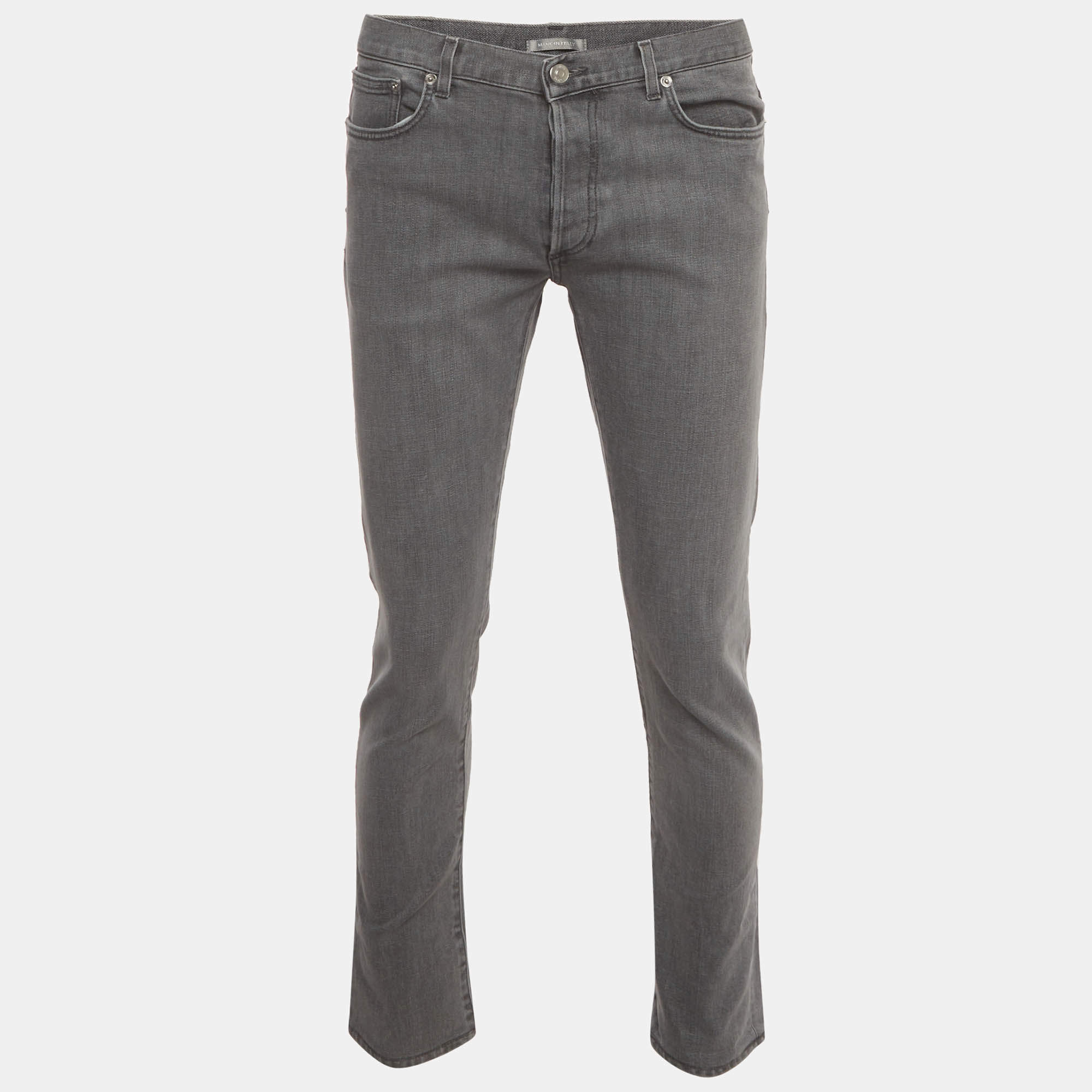 مملوكة مسبقًا Dior Homme Grey Denim Slim Fit Jeans M/Waist 34" 