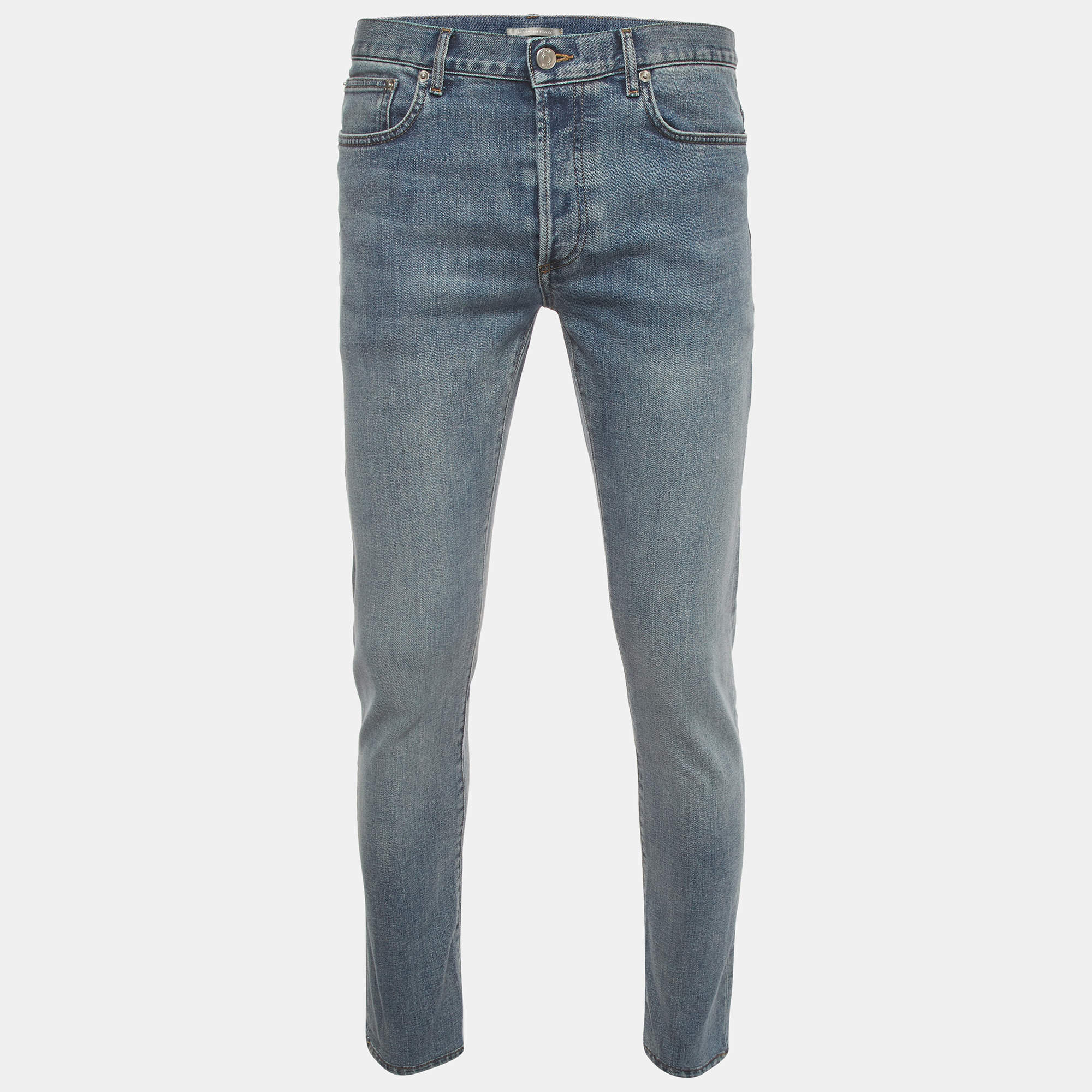Pre Owned Dior Homme Blue Denim Slim Fit Jeans M/Waist 34"
