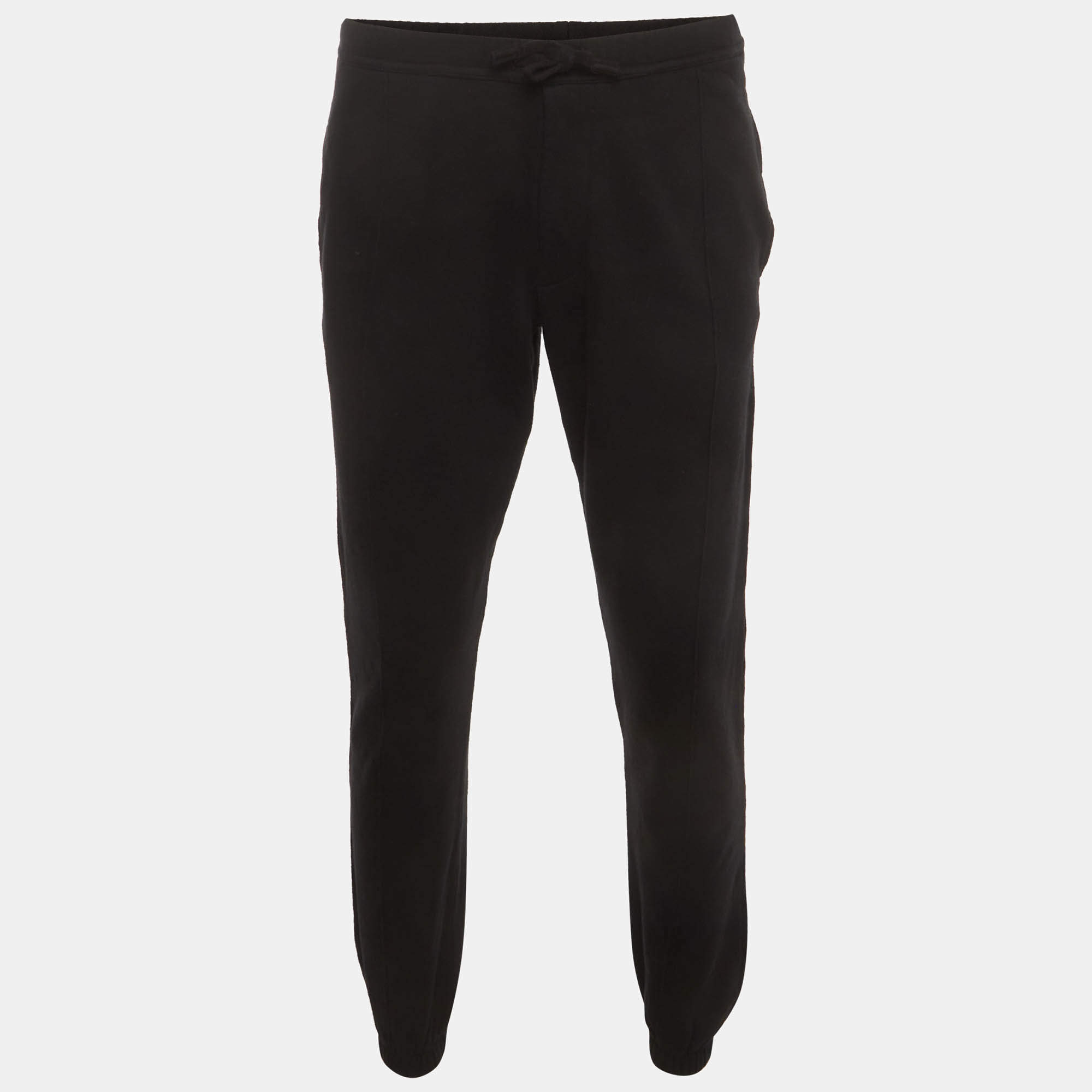 Pre Owned Dior Homme Black Jersey Drawstring Sweatpants S
