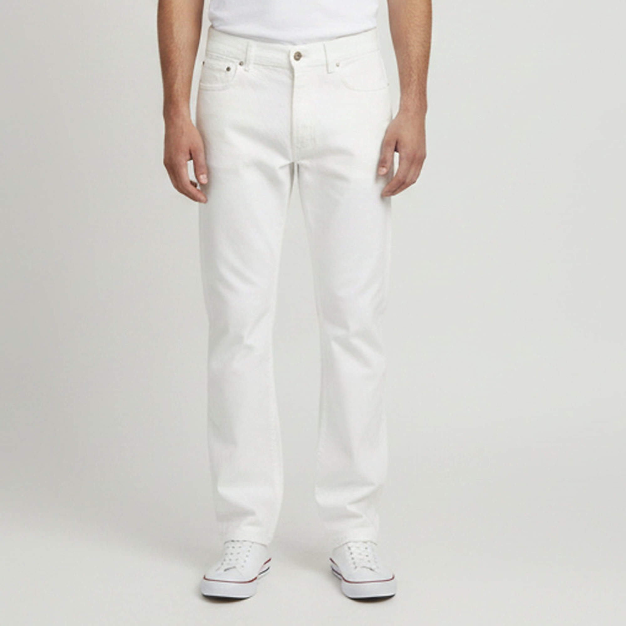 Pre Owned Christian Dior Homme White Denim Regular Fit Jeans M/Waist 32"