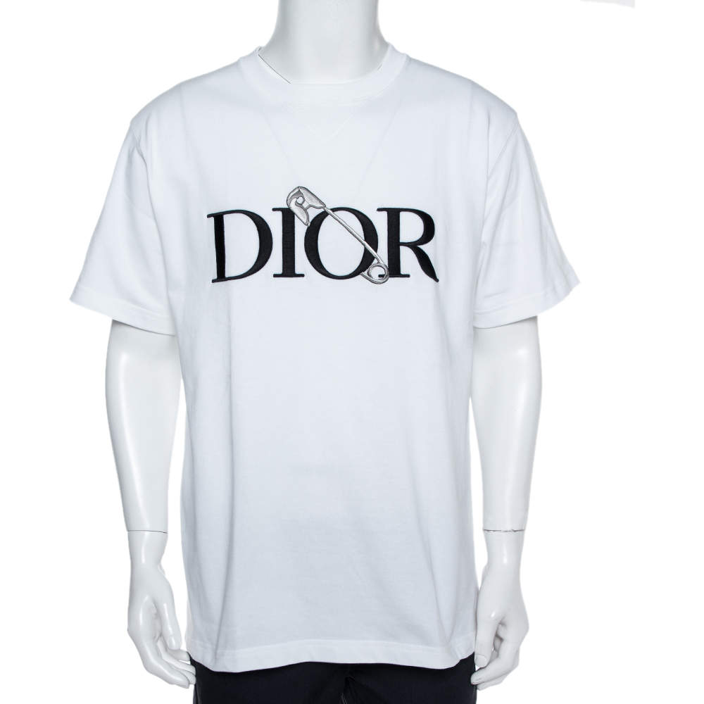 Dior White Jersey Logo Embroidered Judy Blame T-Shirt L