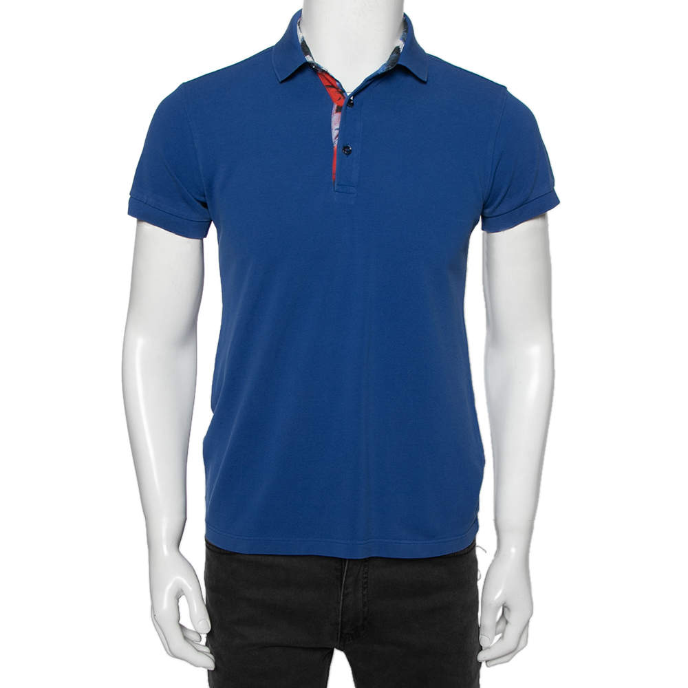 Dior Blue Cotton Short Sleeve Polo T Shirt S
