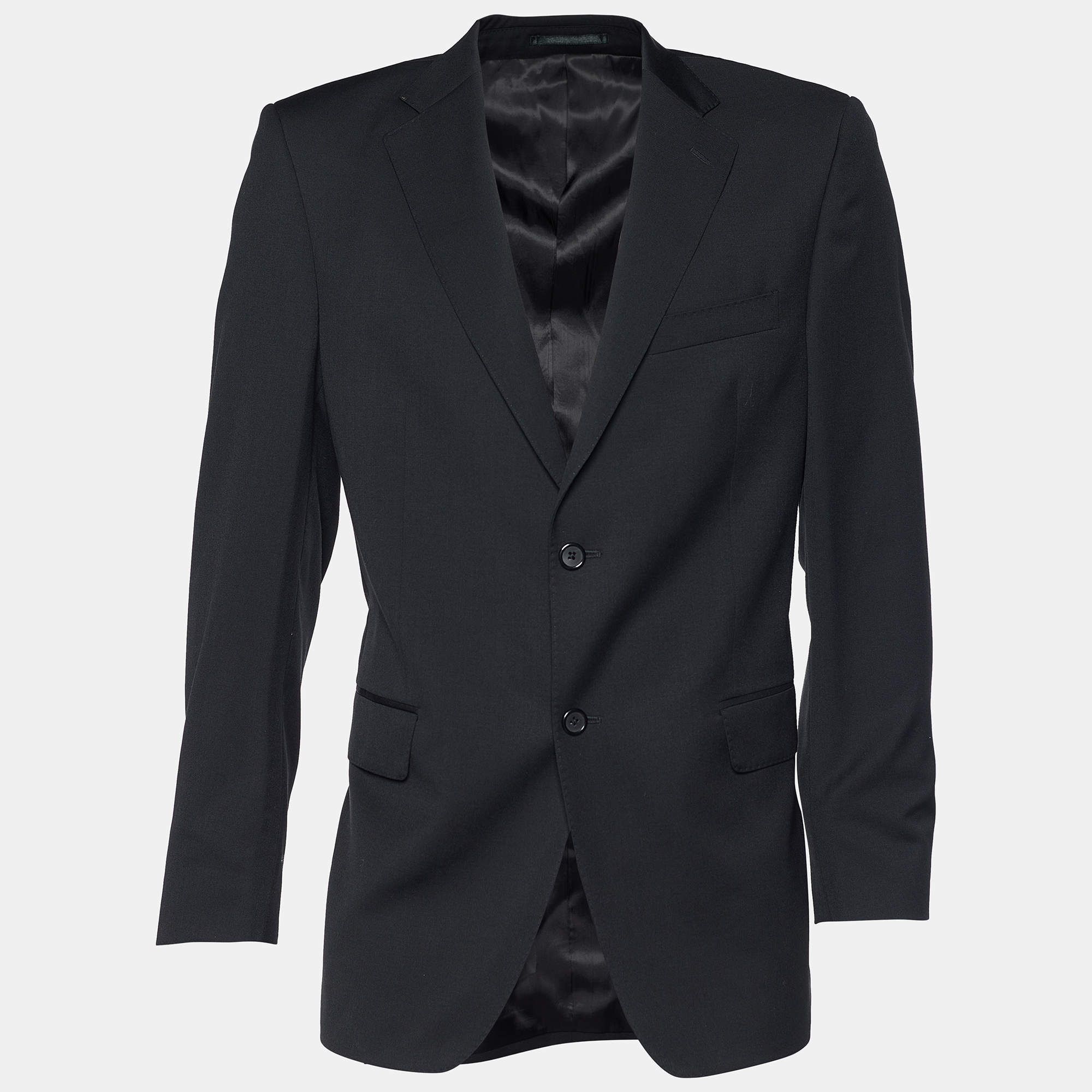 Pre Owned Dior Boutique Black Super 150's Wool Blazer XL