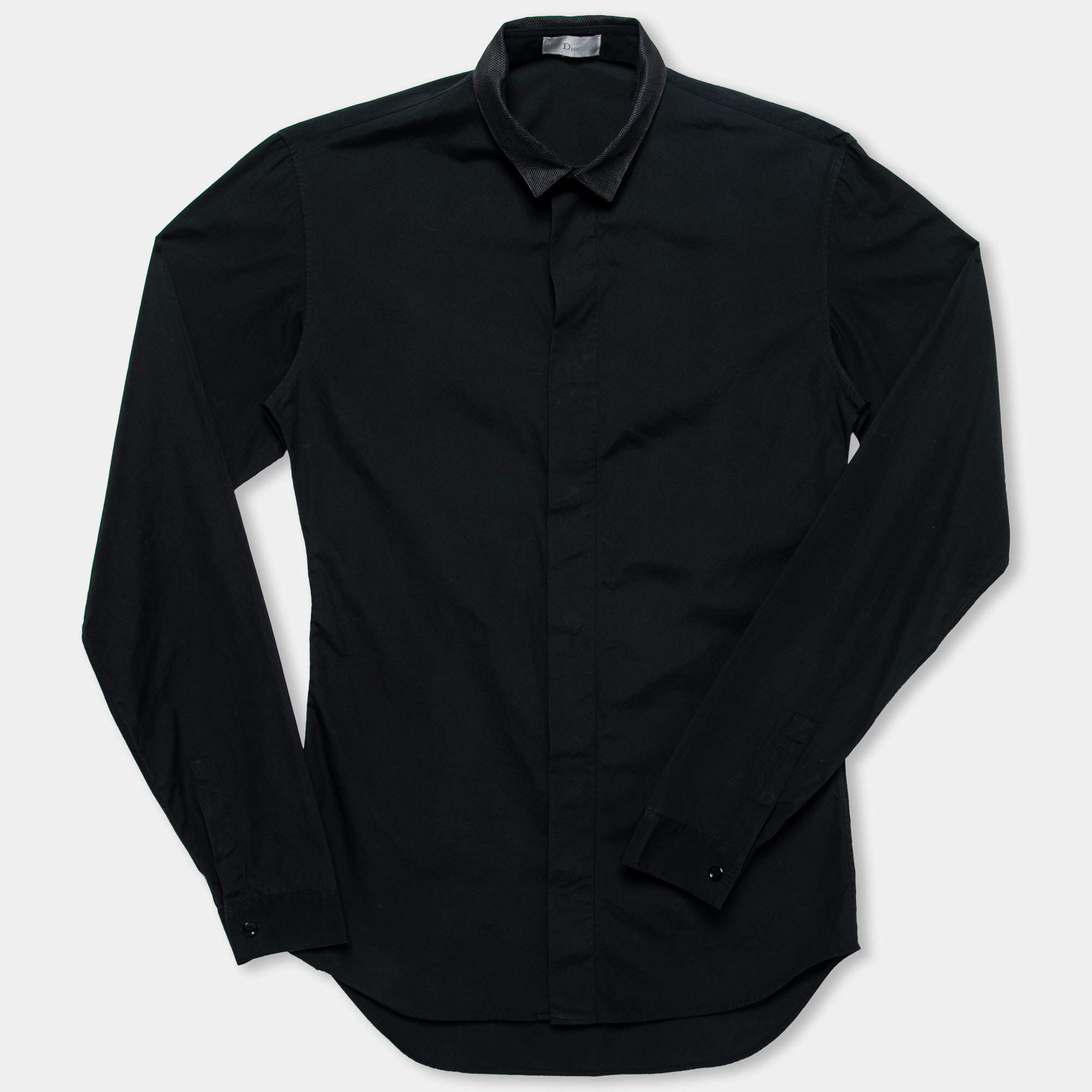Dior Black Cotton Button Front Long Sleeve Shirt S