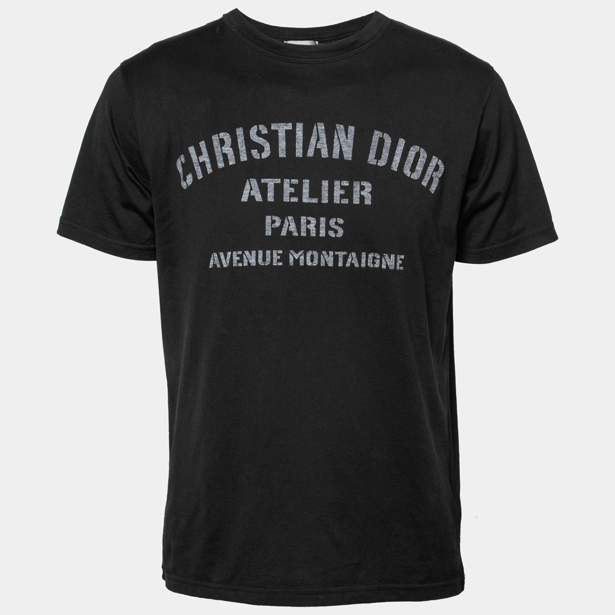 Dior Black Logo Printed Cotton Short Sleeve T-Shirt M