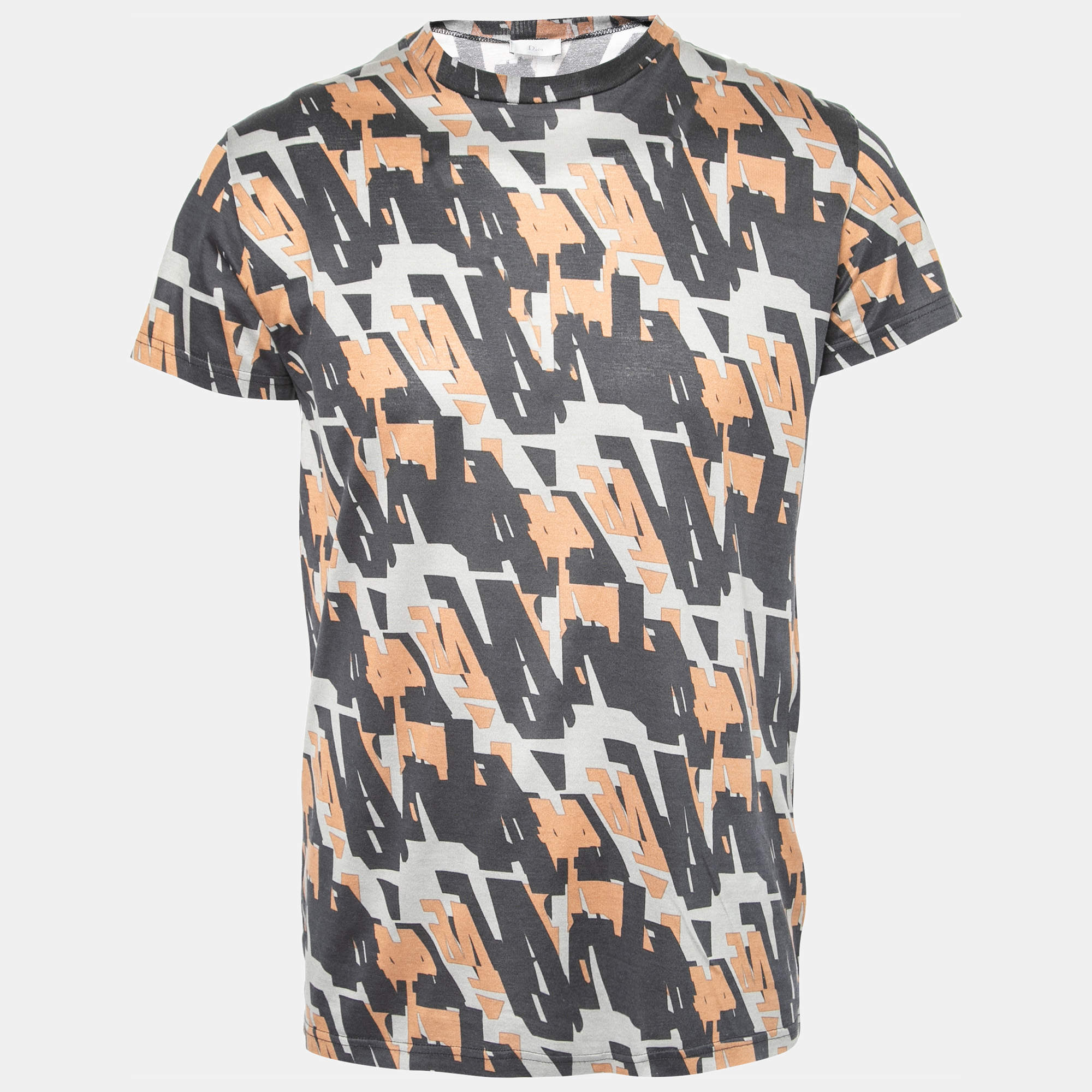 Dior Multicolor Printed Cotton Round Neck Short Sleeve T-Shirt S