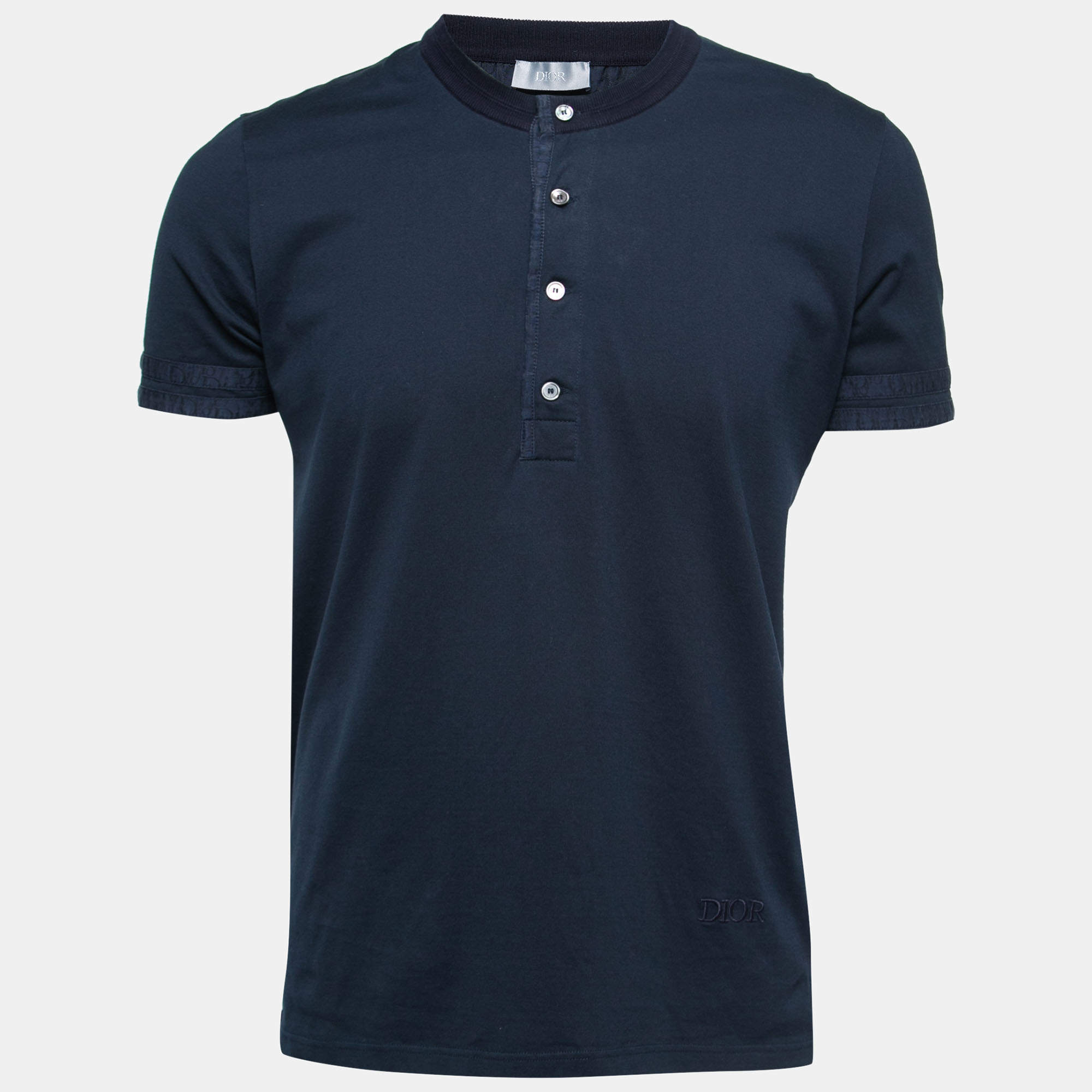 Dior Navy Blue Cotton Crewneck T-Shirt M