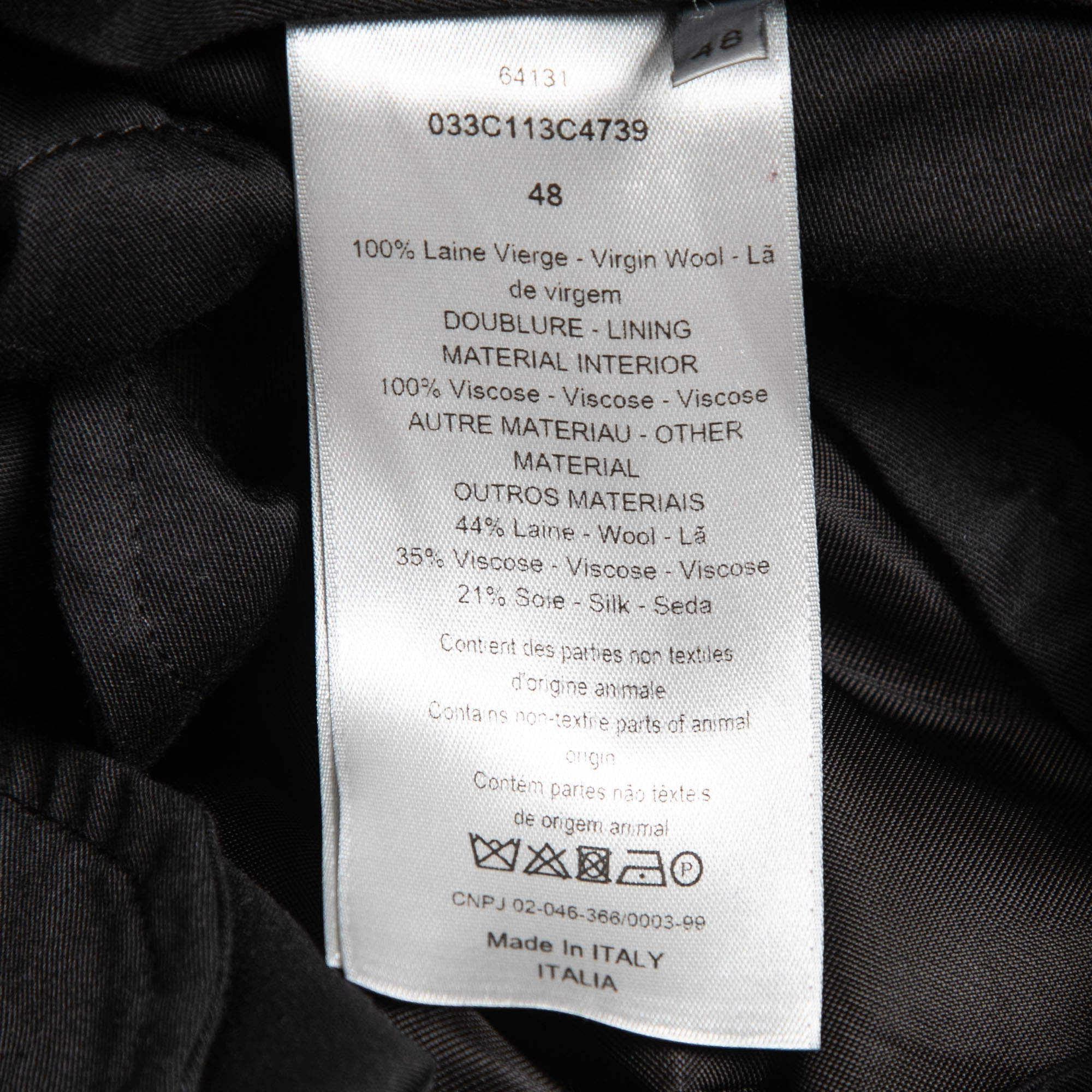 Dior Black Monogram Detail Waist Silk Trousers M Dior