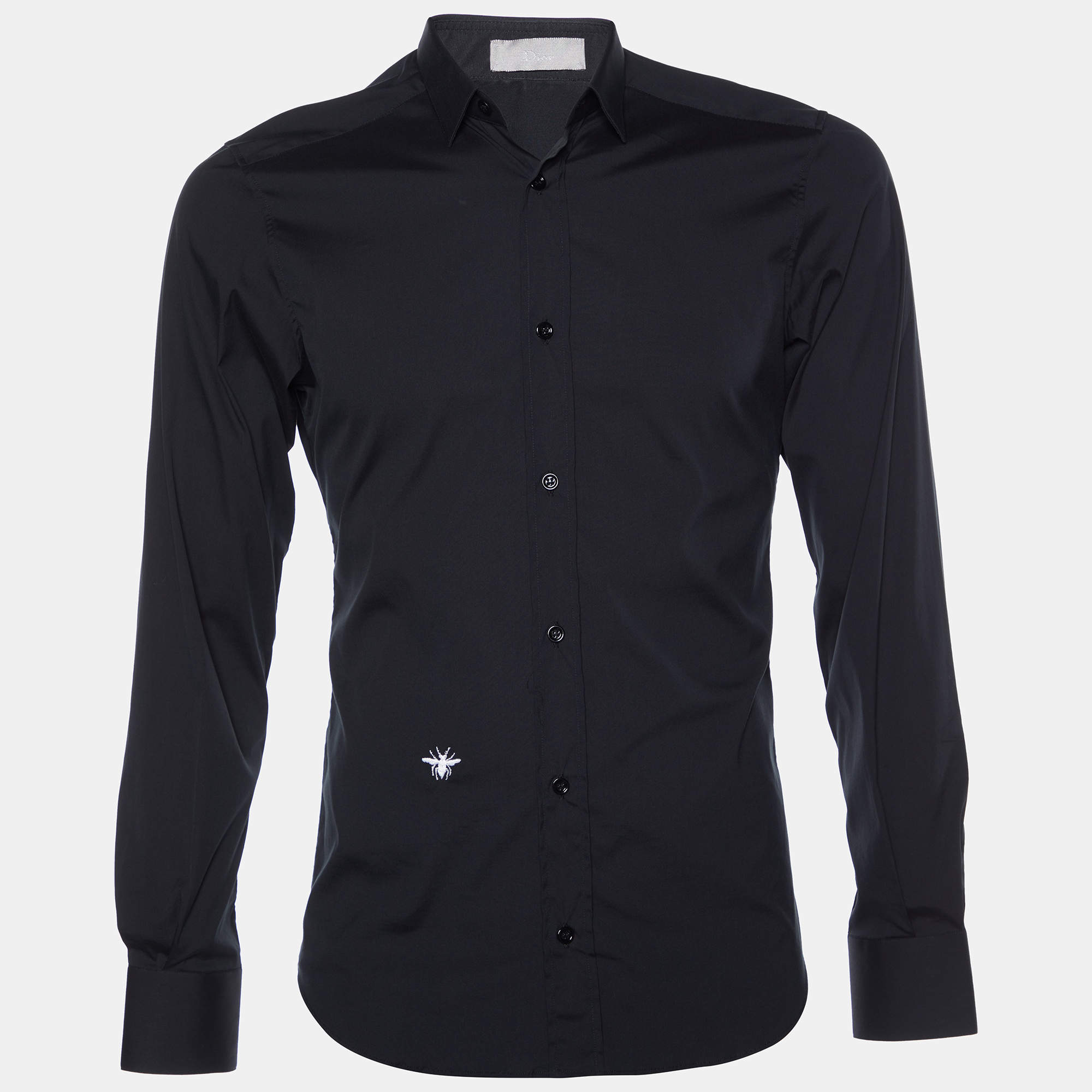 Pre Owned Dior Homme Black Cotton Blend Button Front Shirt S