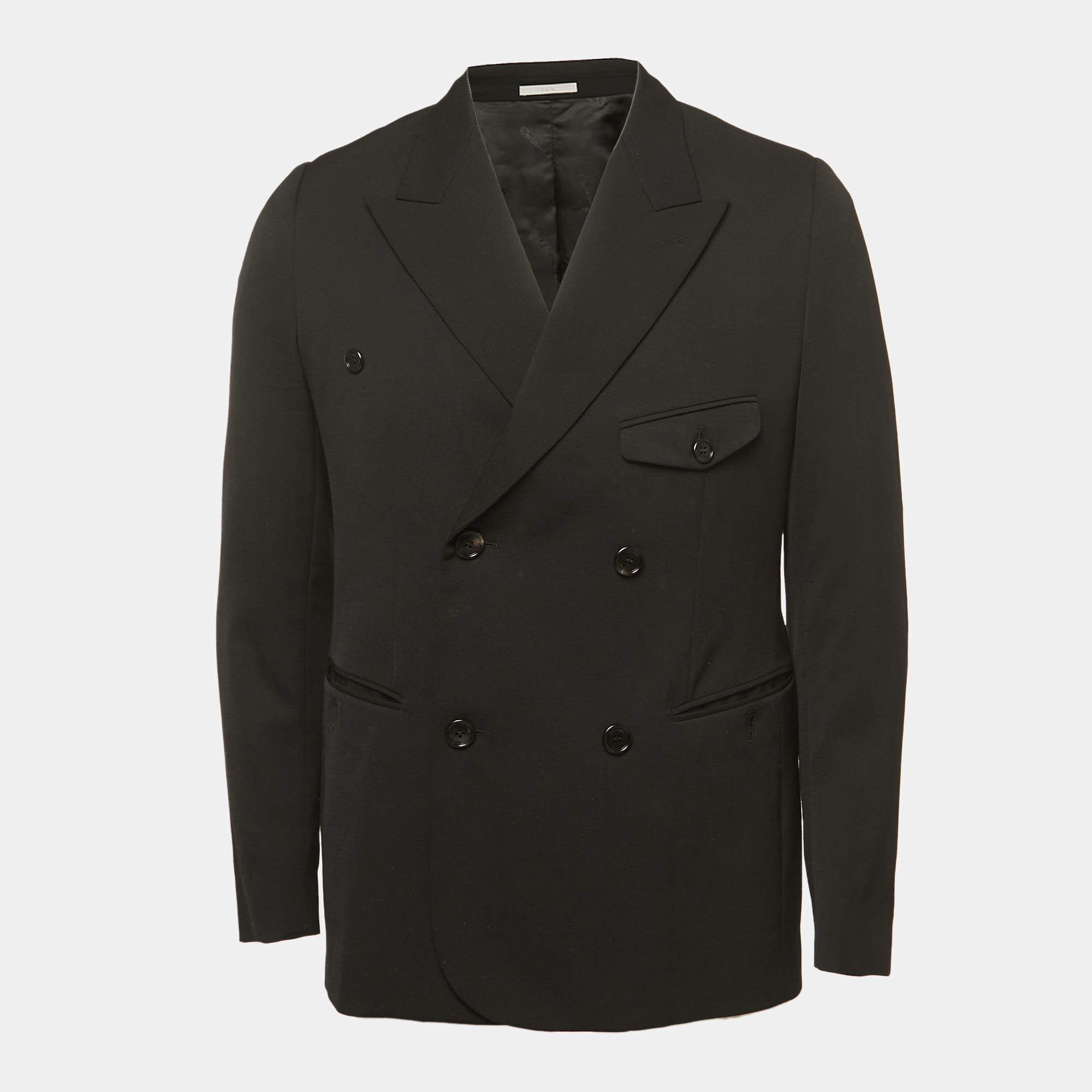 Dior Black Wool Double Breasted Blazer M