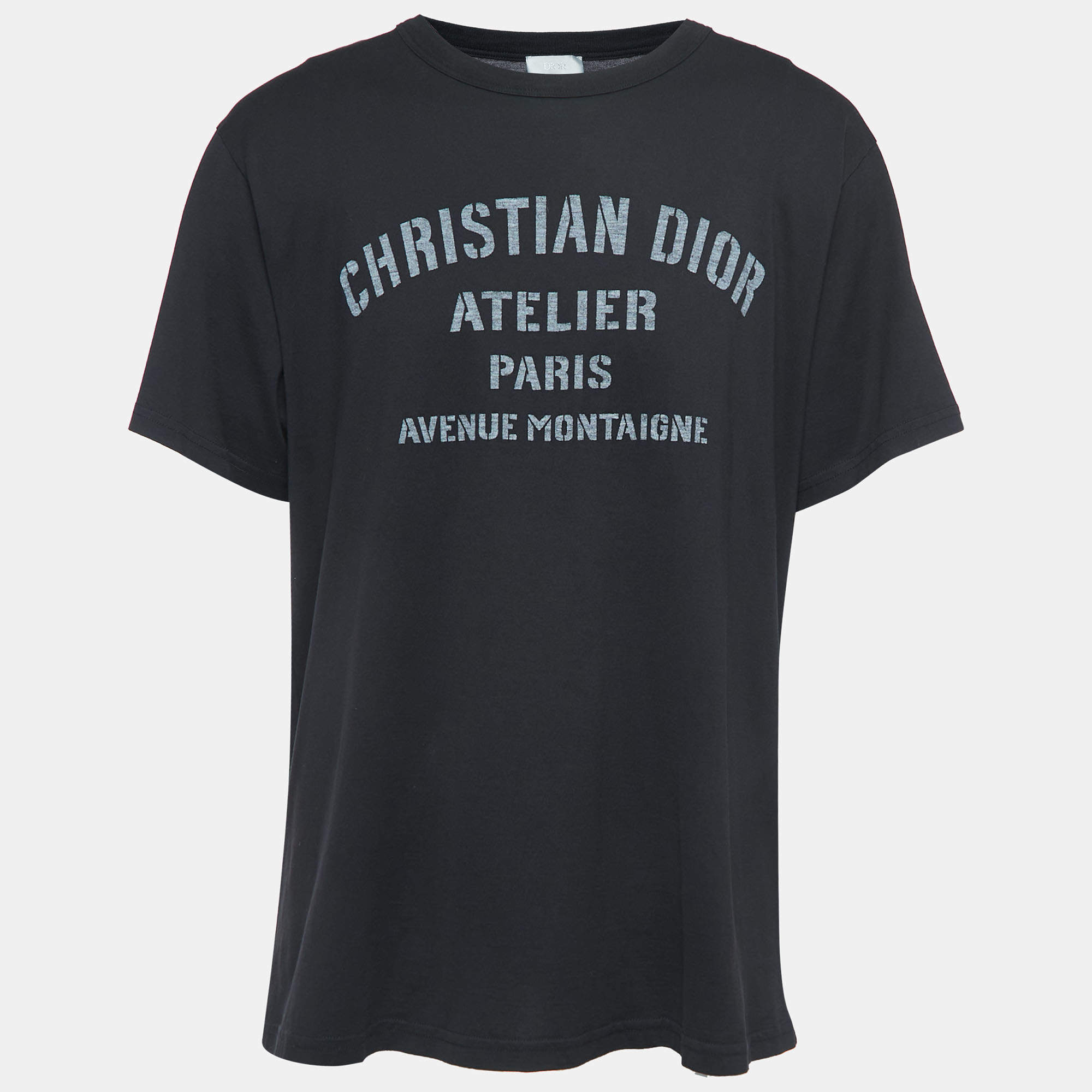 Dior Black Logo Print Cotton Half Sleeve T-Shirt 3XL