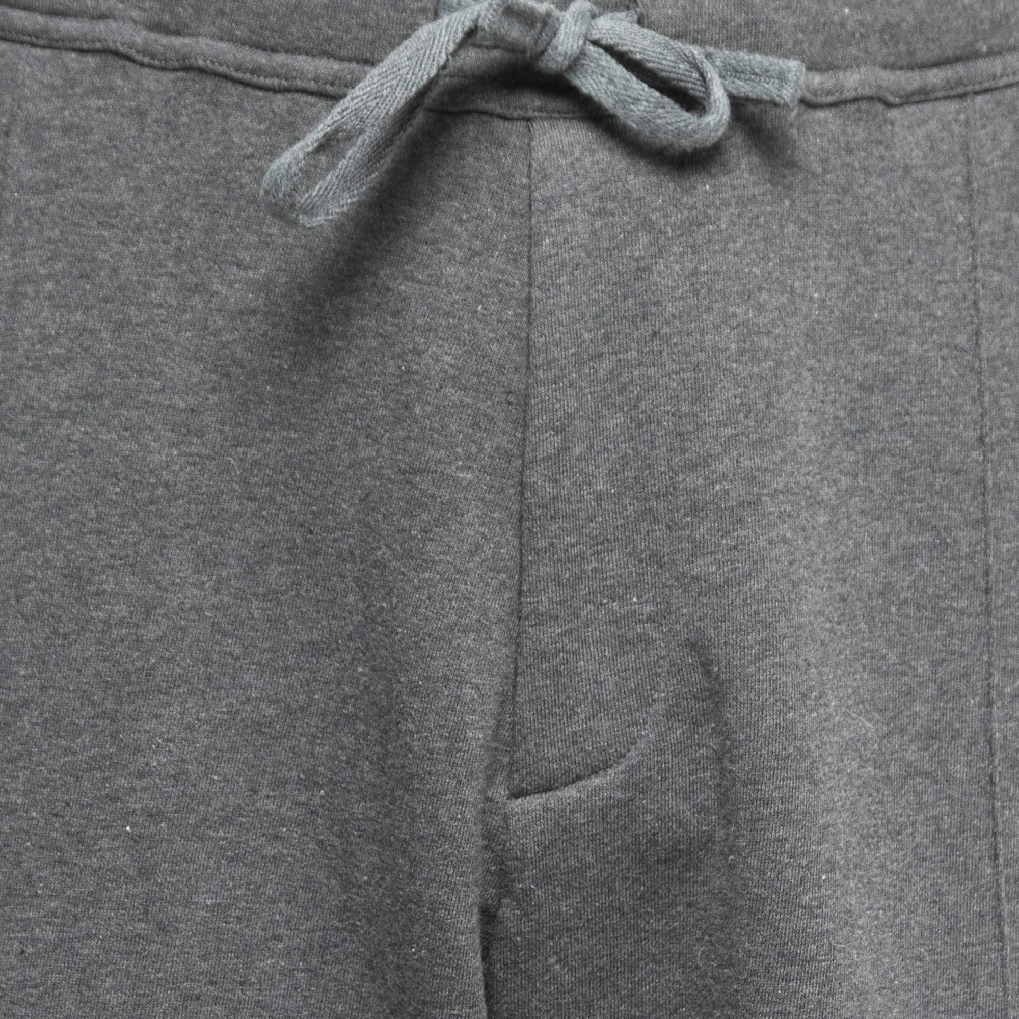 Dior Grey Cotton Blend Knit Drawstring Joggers XL Dior