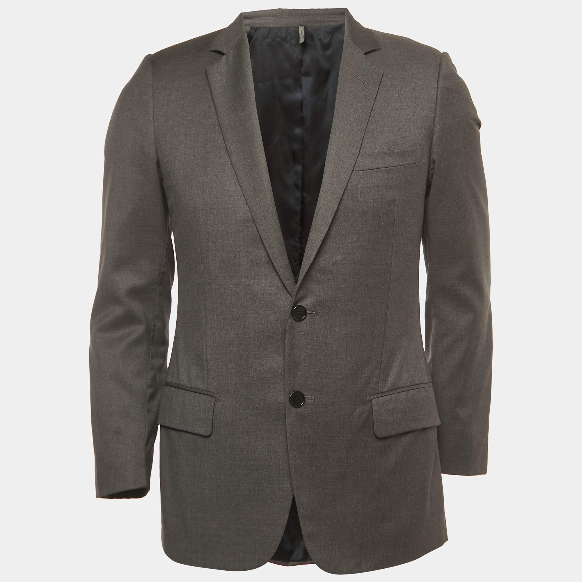 Dior Grey Wool Single-Breasted Jacket S