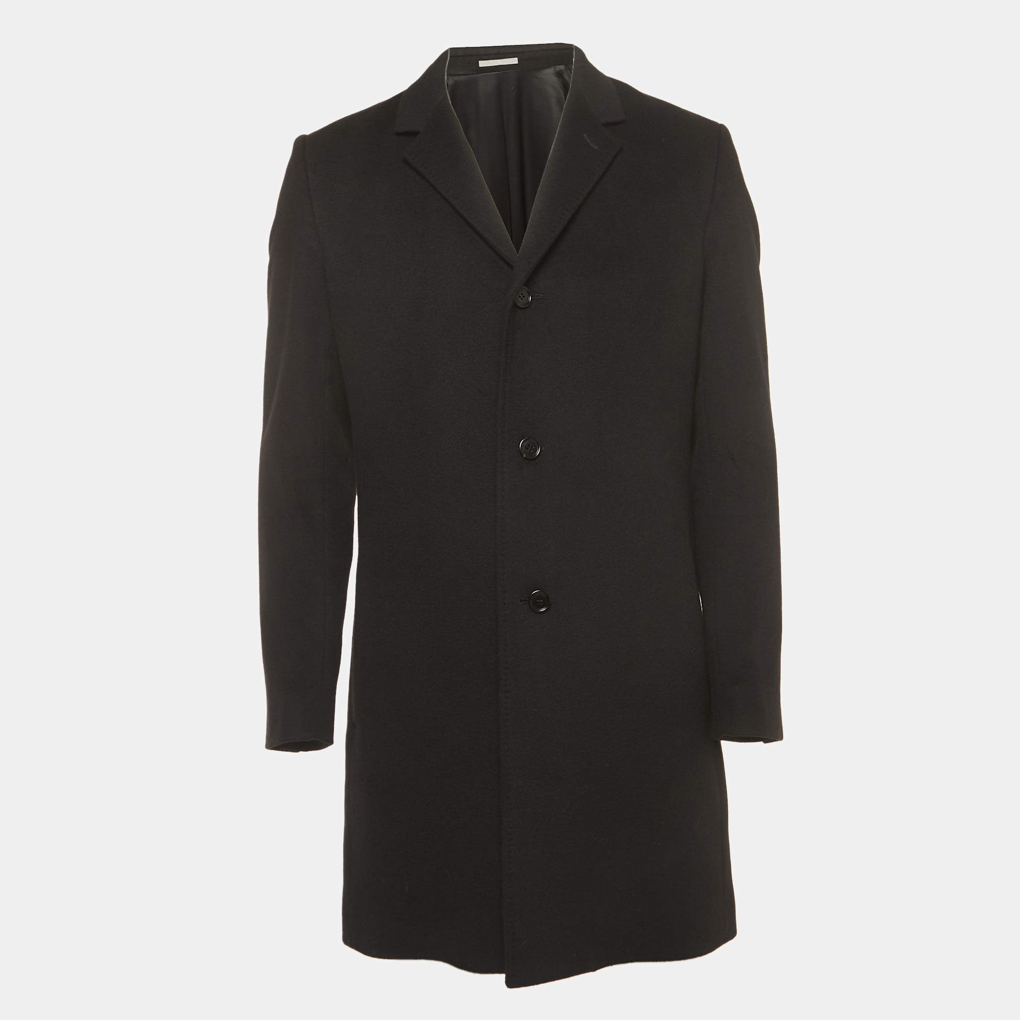 Dior Homme Black Cashmere Single-Breasted Coat M