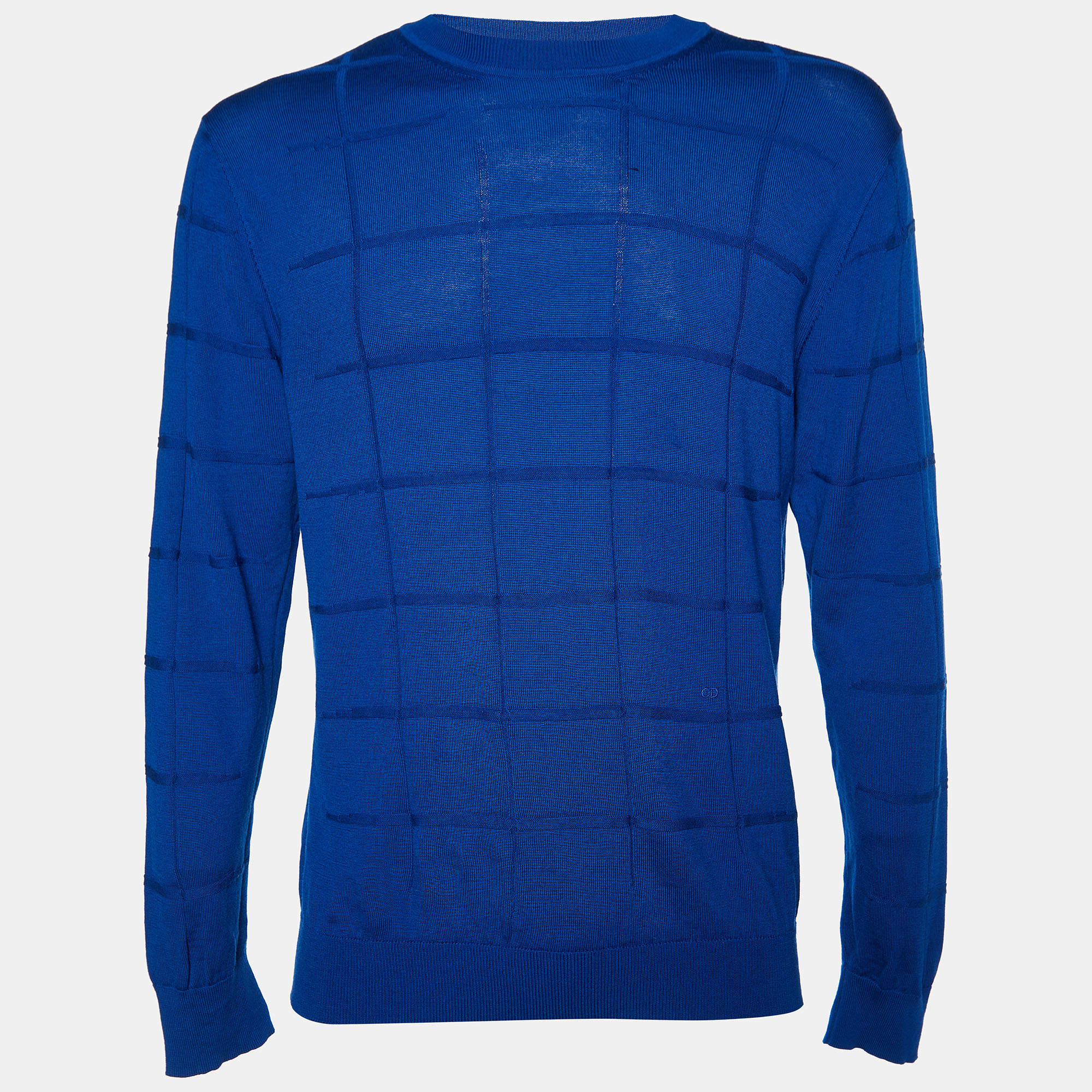 Dior Homme Blue Wool Knit Crew Neck Sweater L
