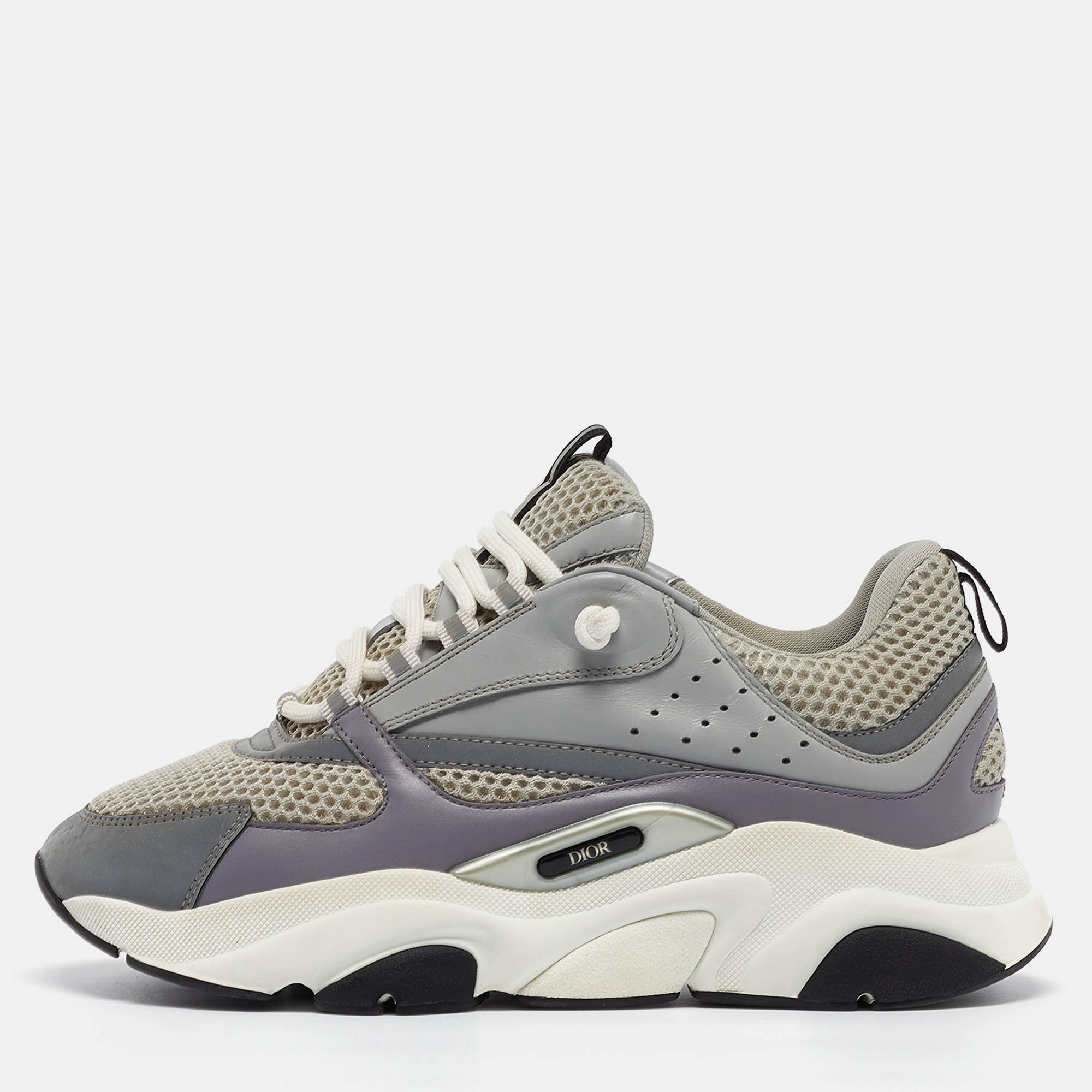 Dior Grey Mesh and Leather B22 Sneakers Size 40