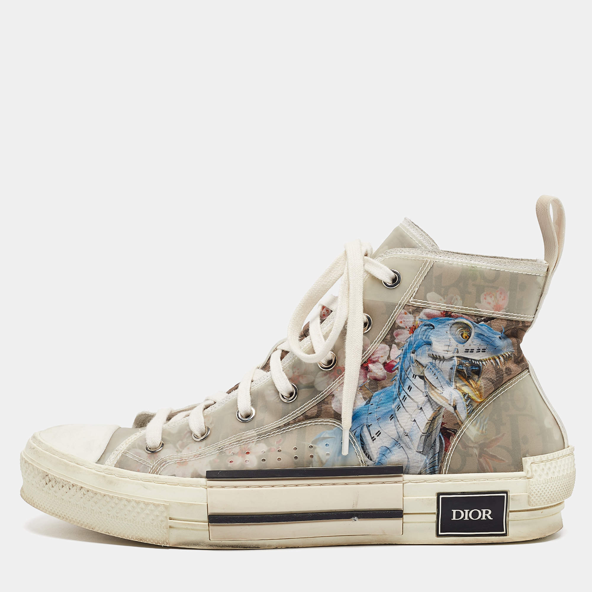 Dior Multicolor PVC and Nylon Flower Print B23 High Top Sneakers Size 41 Dior TLC