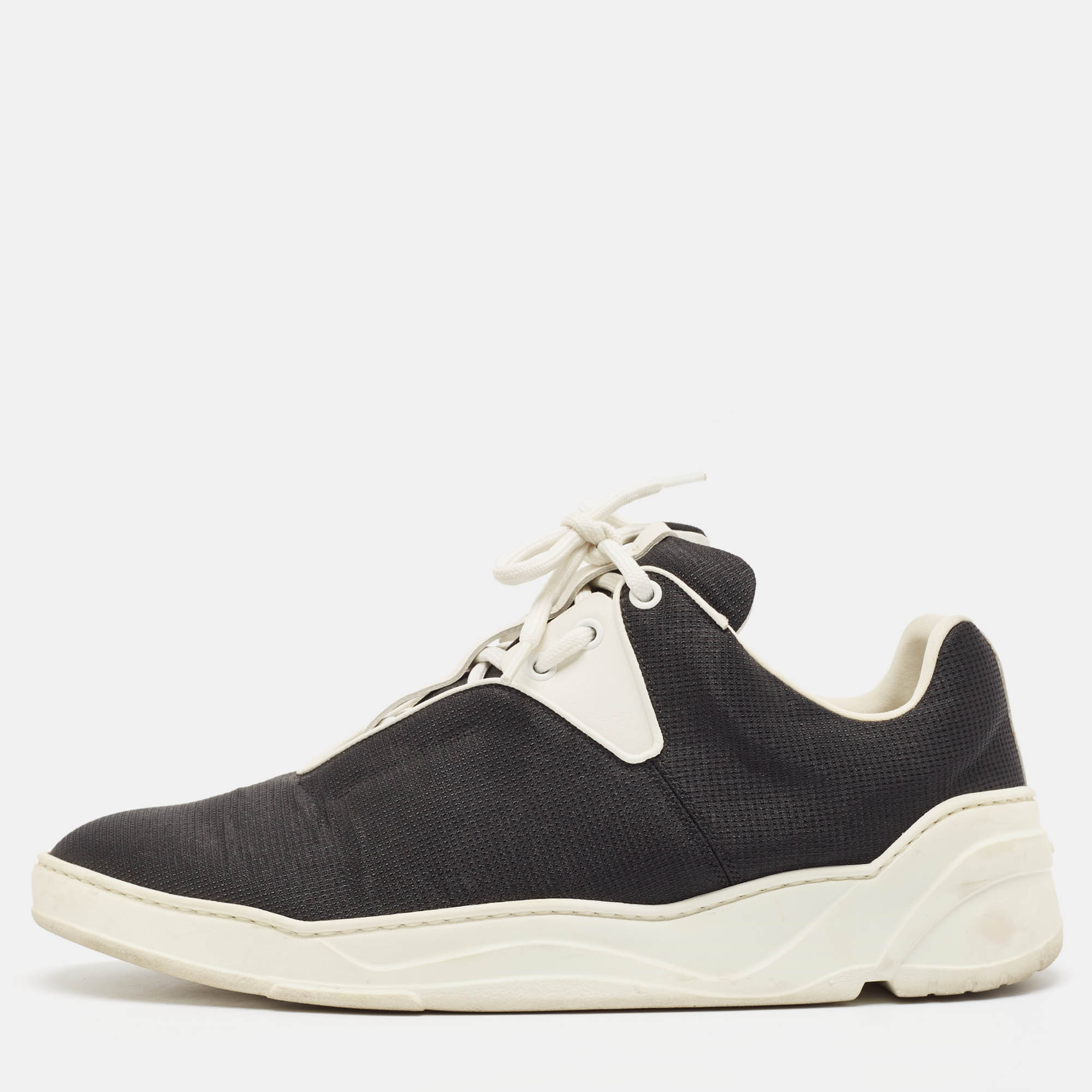 Dior Black Leather and Mesh Lace Up Sneakers Size 44