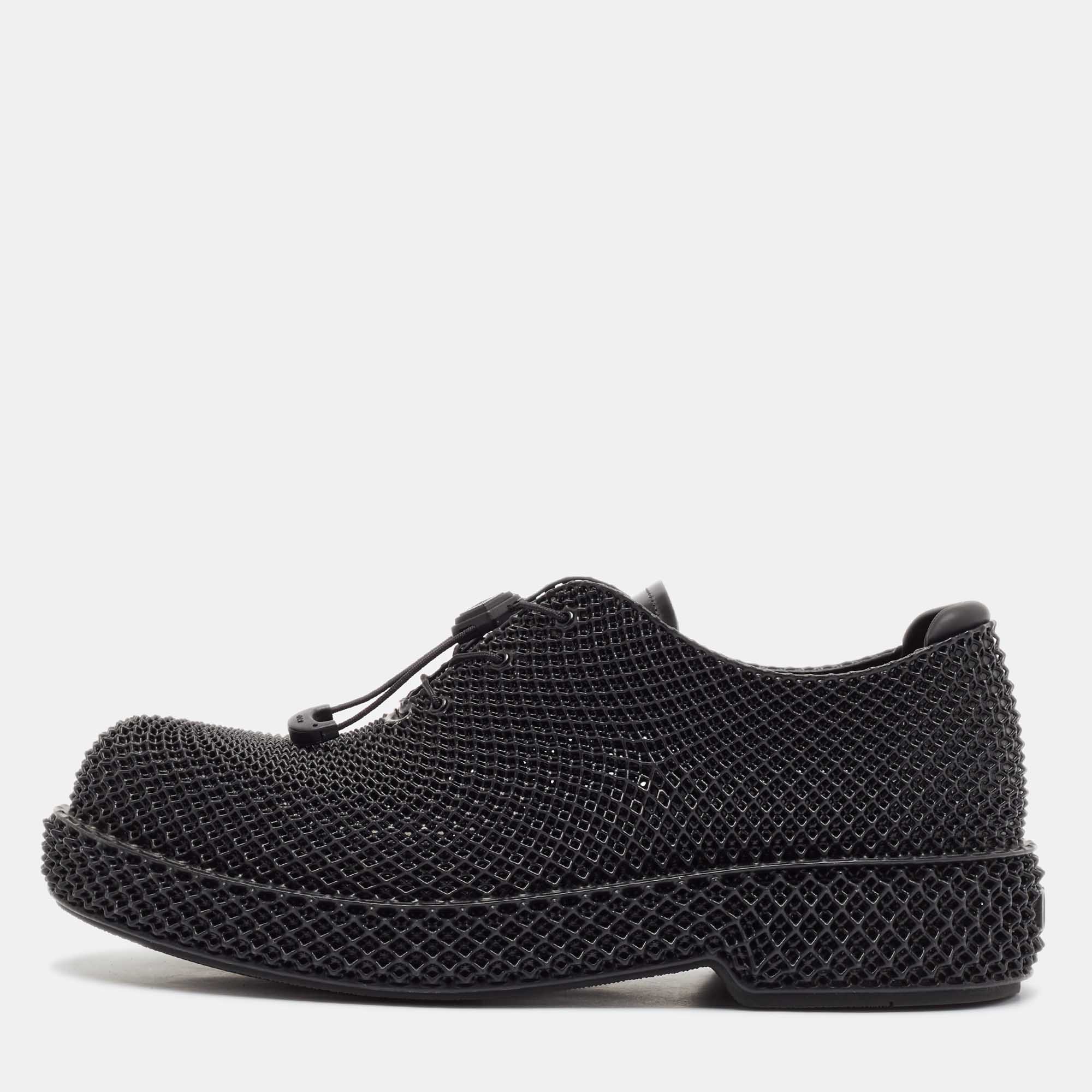 Dior Black Rubber Teases 3D Lace Up Sneakers Size 40