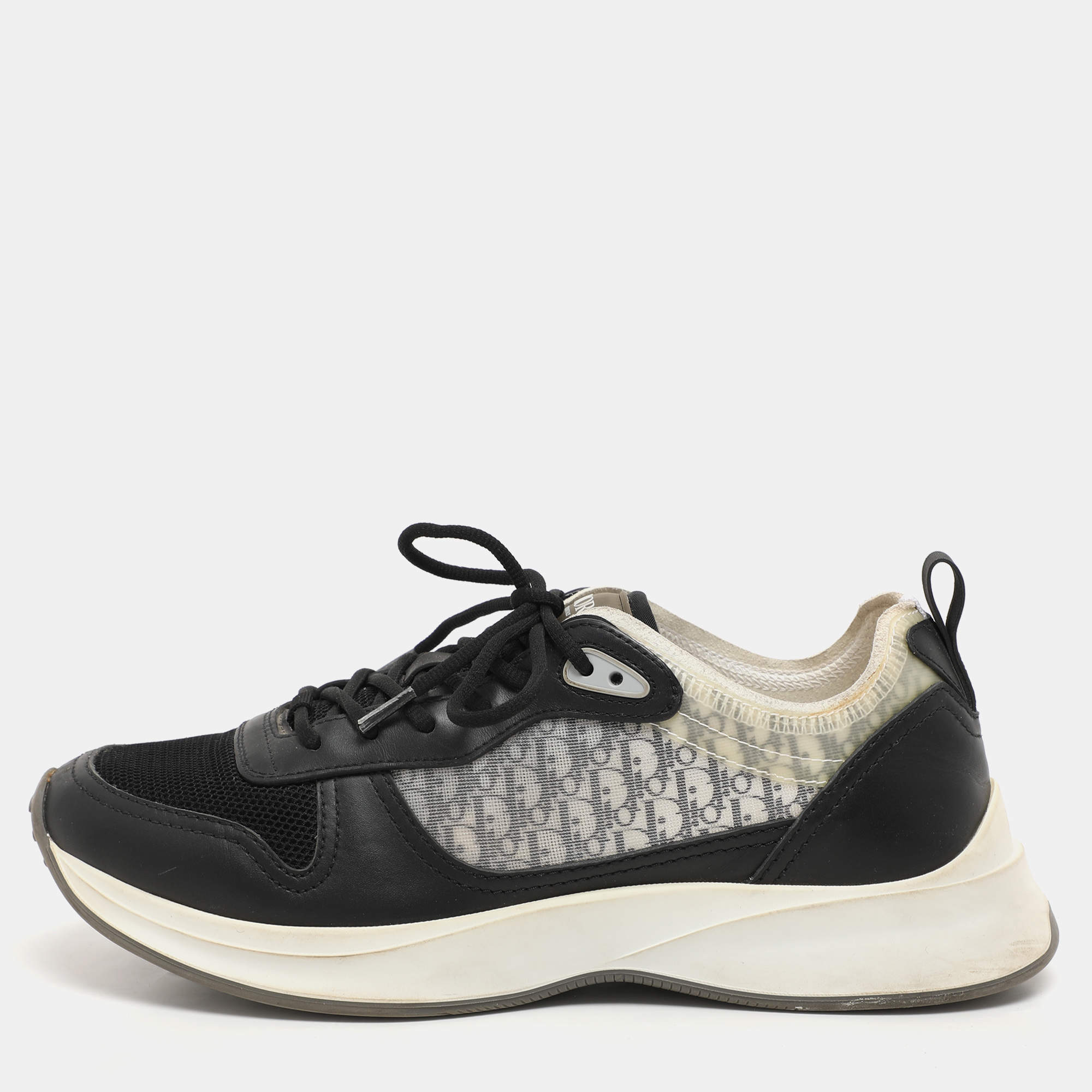 Dior Black Leather and Mesh B25 Low Top Sneakers Size 41
