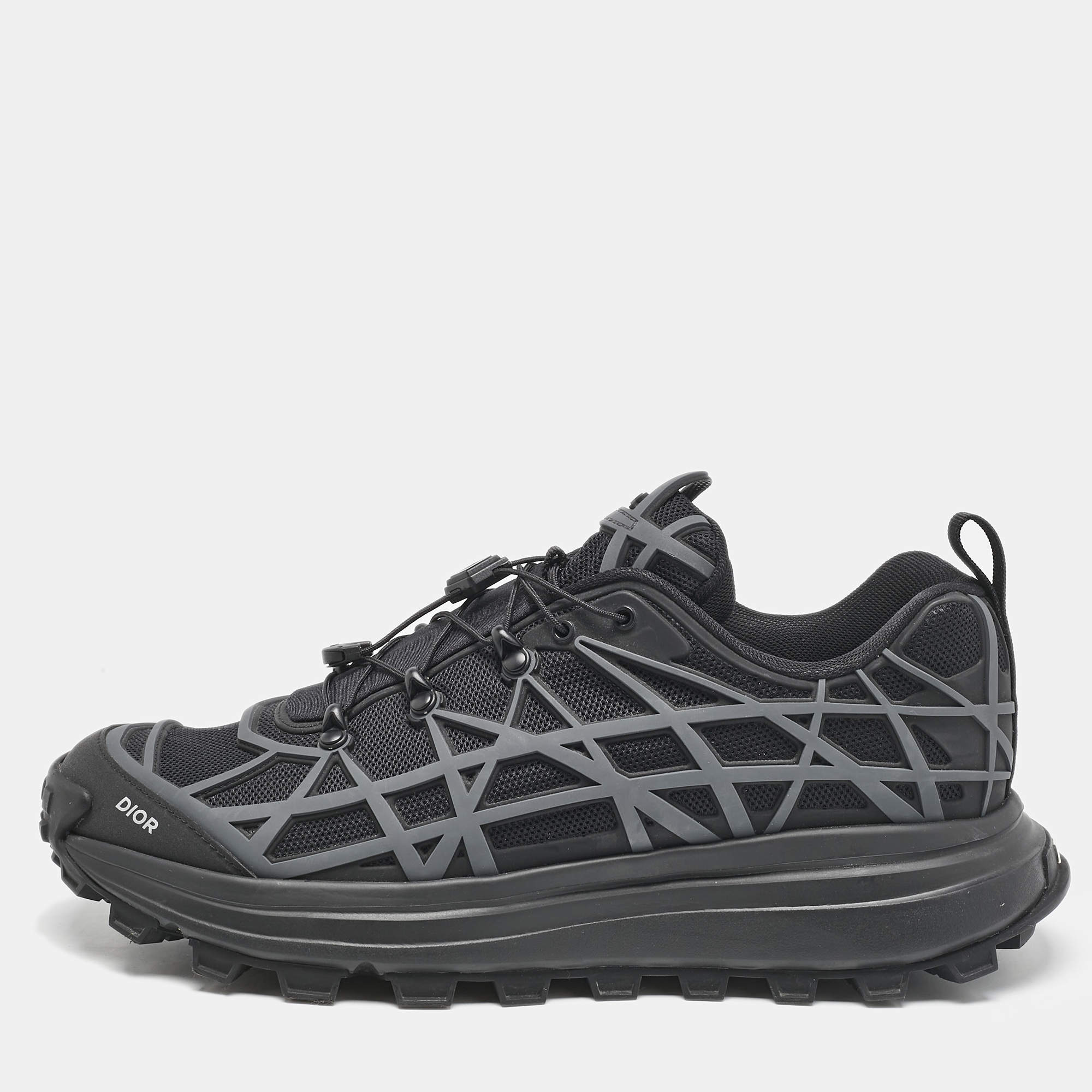 Dior Black/Grey Mesh and Rubber B31 Runner Chunky Sneakers Size 43