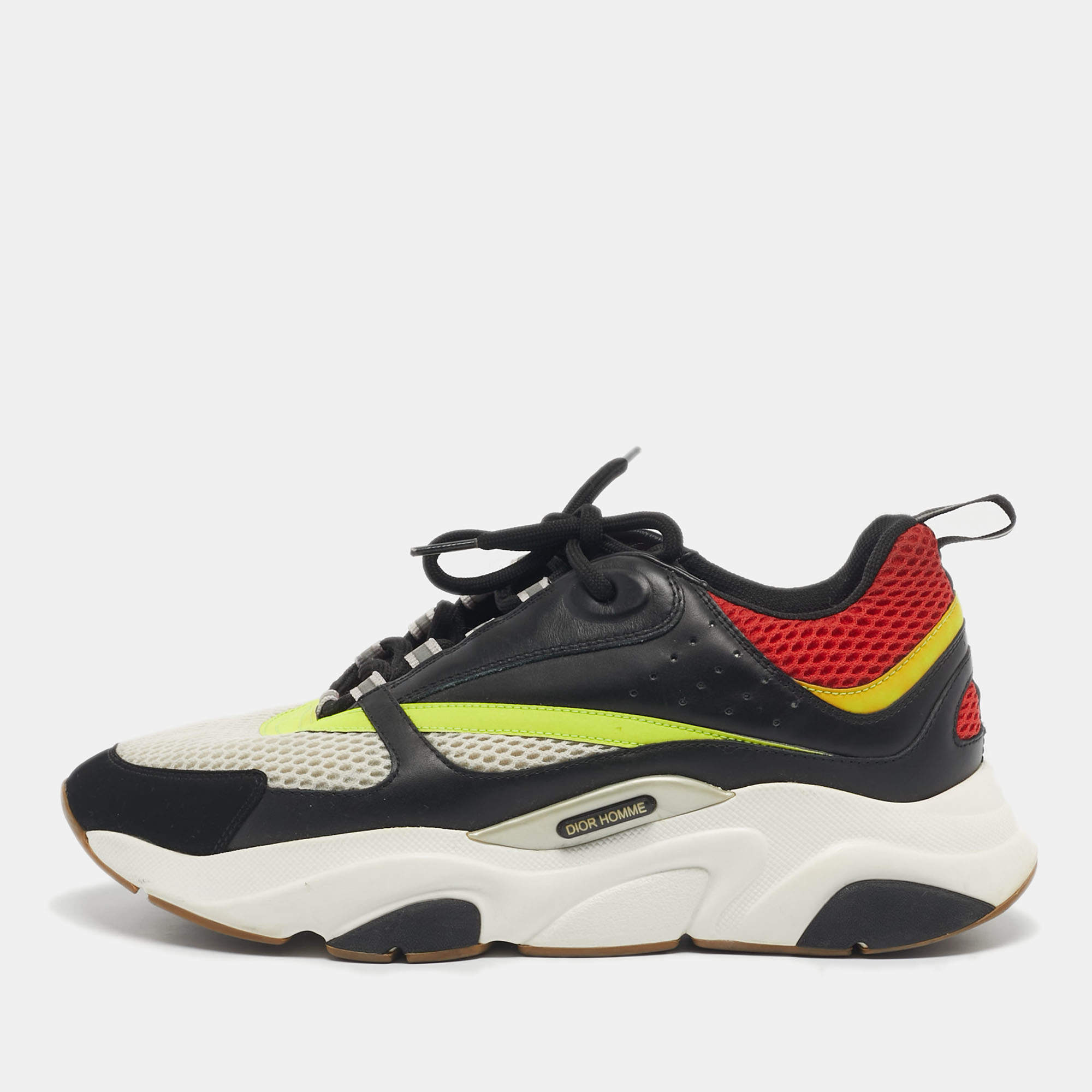Pre Owned Dior Multicolor Mesh and Leather B22 Sneakers Size 43