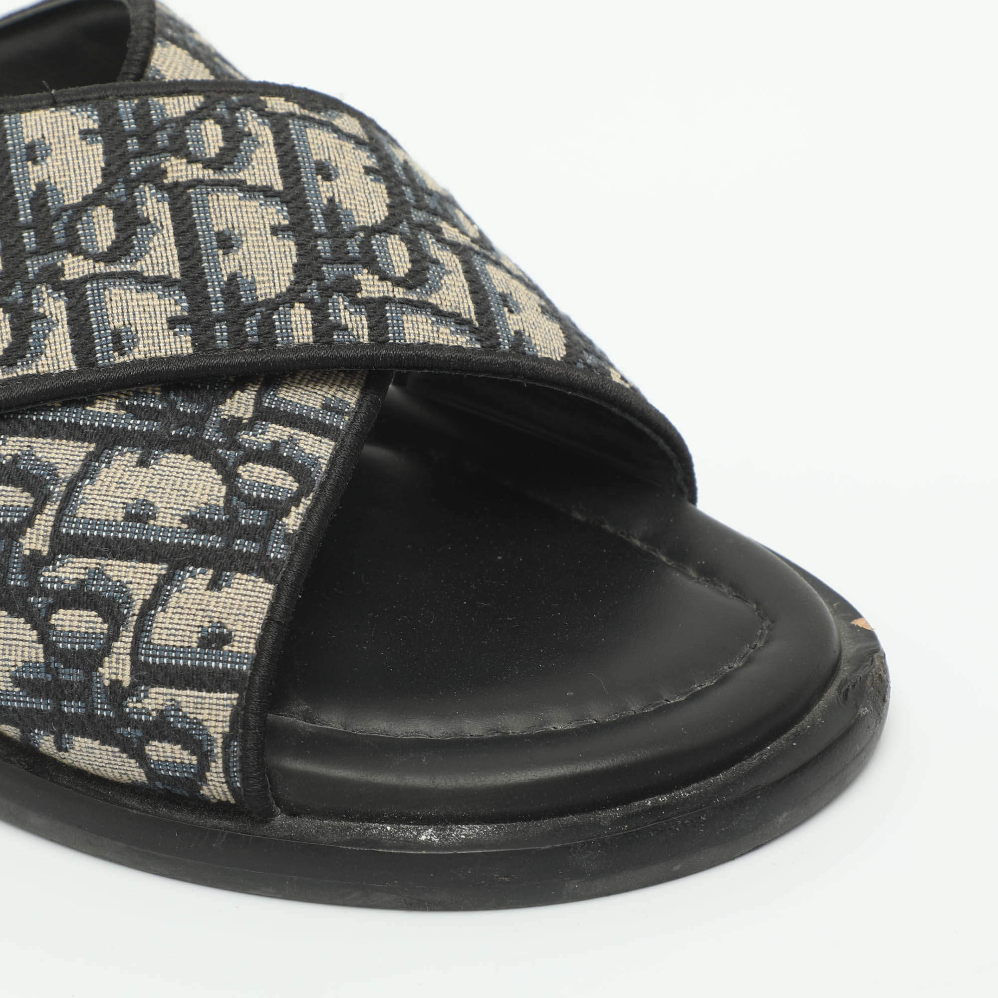 Dior Alias Size 43 Blue Oblique Canvas Slide Sandals Dior | TLC US