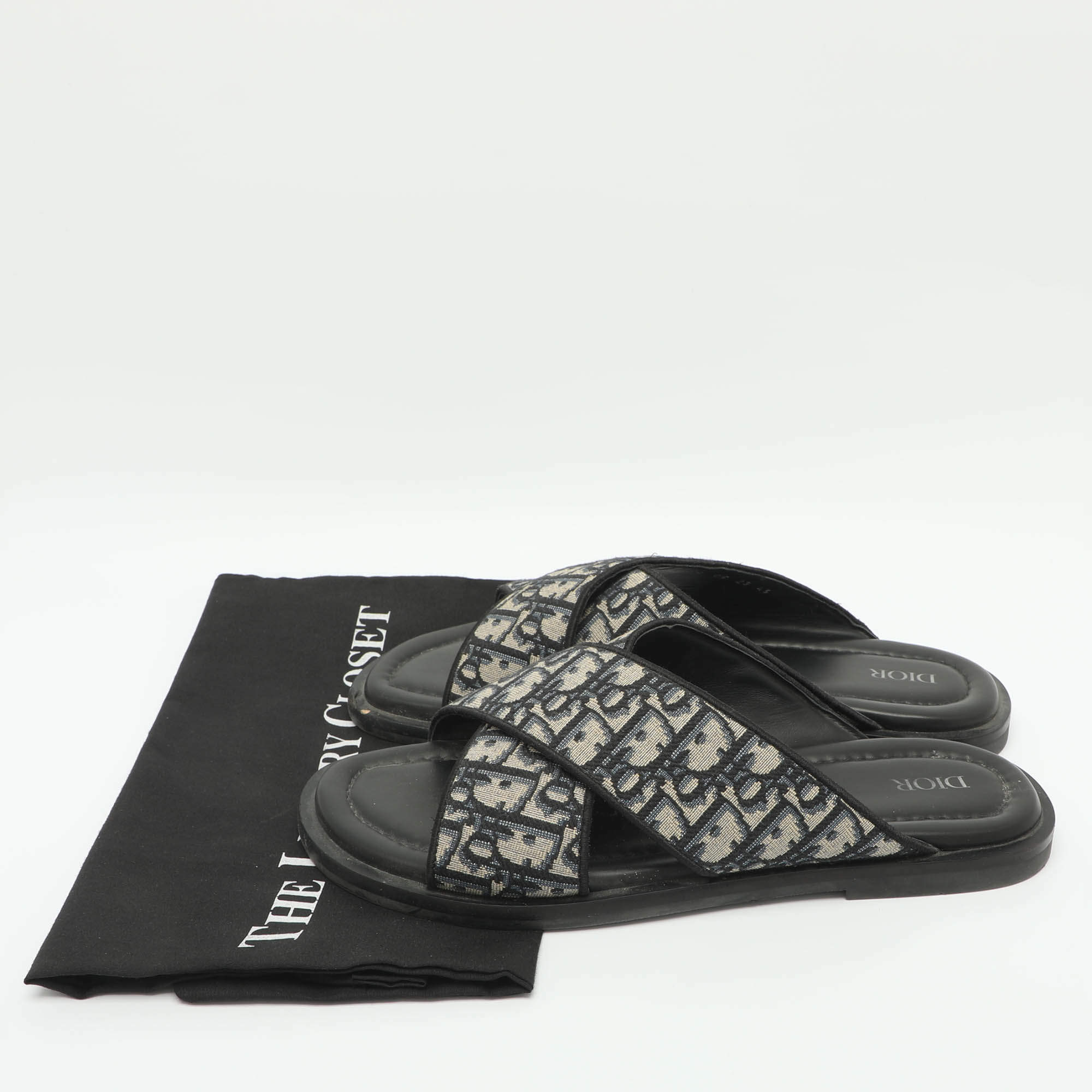 Dior Alias Size 43 Blue Oblique Canvas Slide Sandals Dior | TLC US