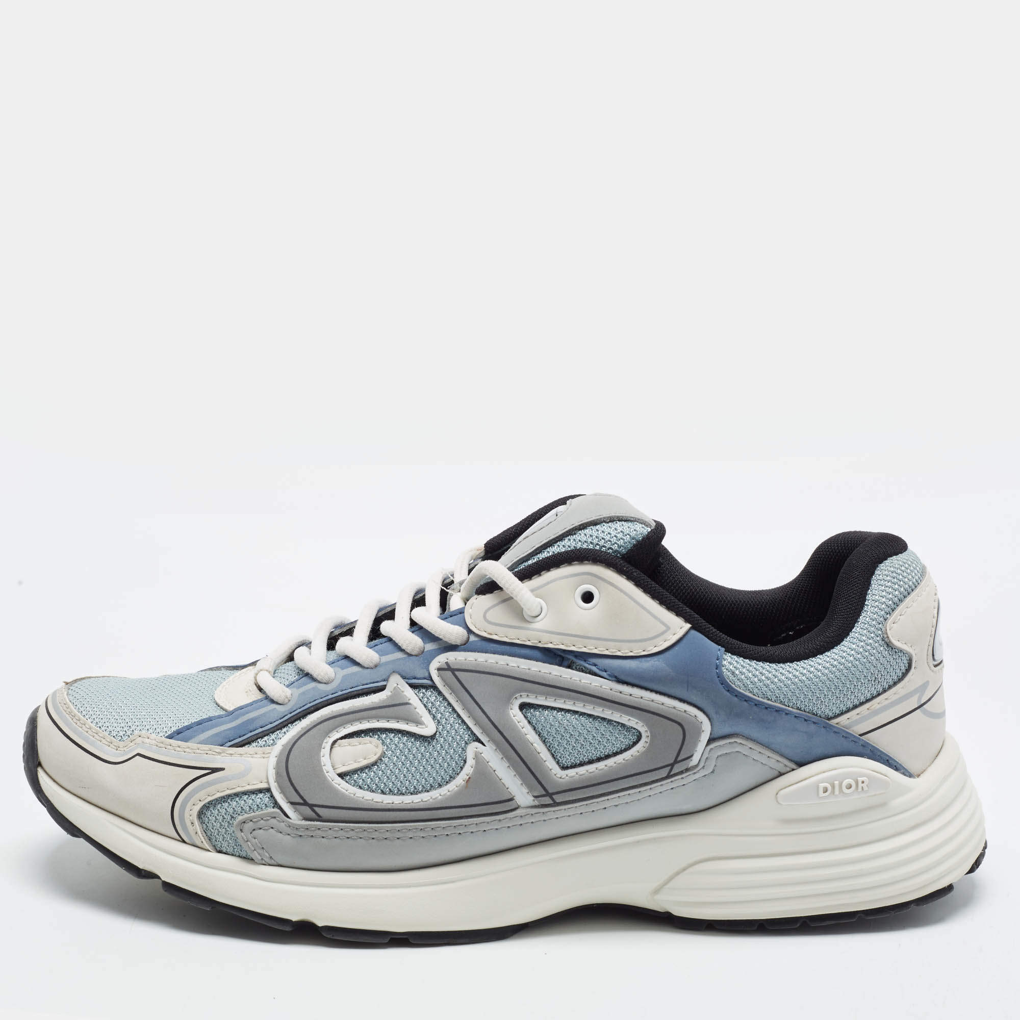 مملوكة مسبقًا Dior B30 Size 43 Grey Leather and Mesh Low Top Sneakers