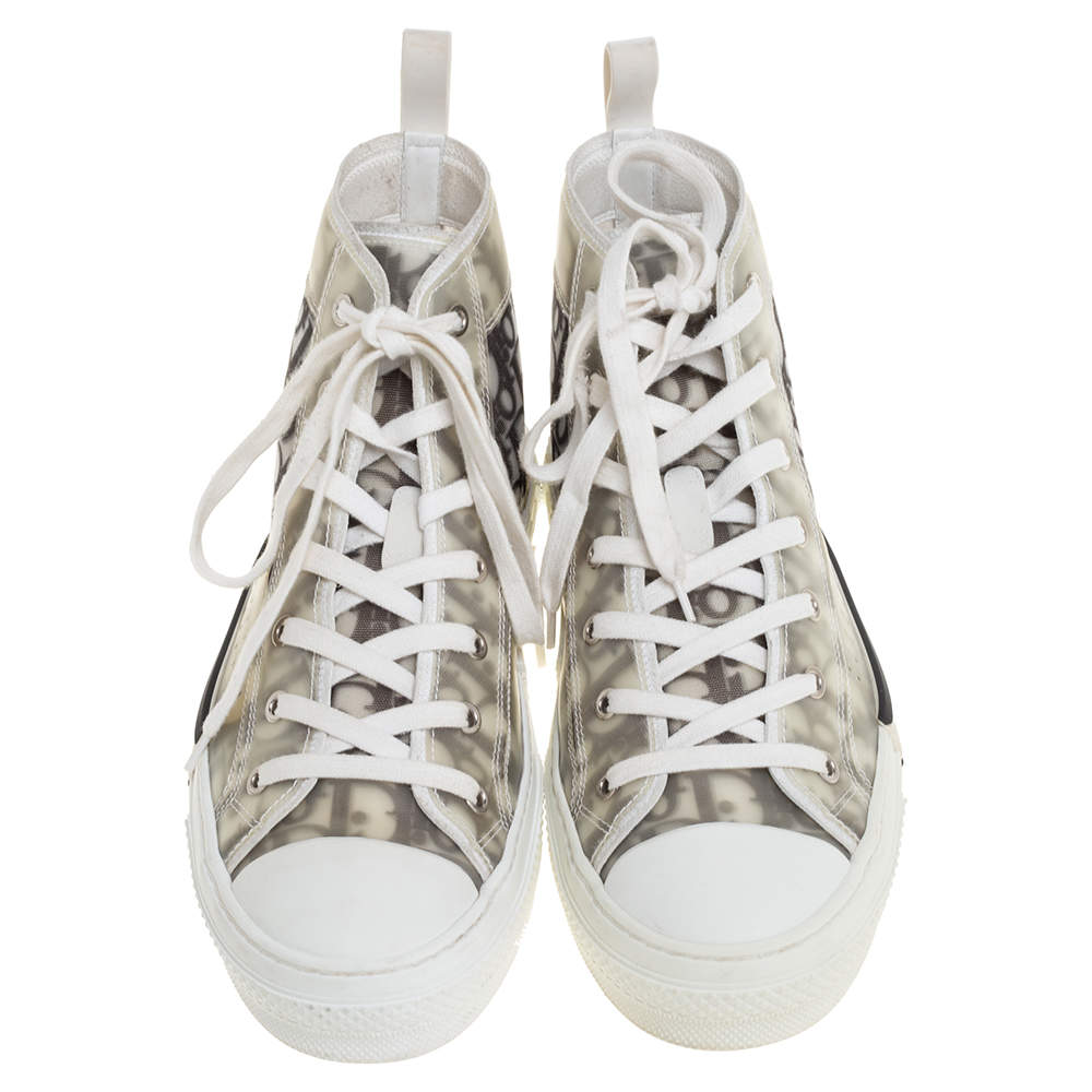 Dior White Oblique Mesh B23 High Top Sneakers Size 41 Dior TLC