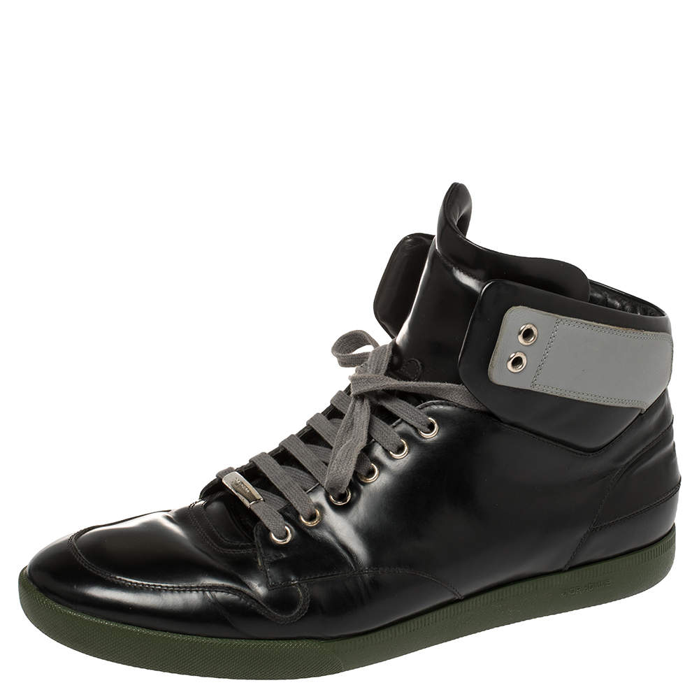 Pre Owned Dior Black Leather High Top Sneakers Size 44