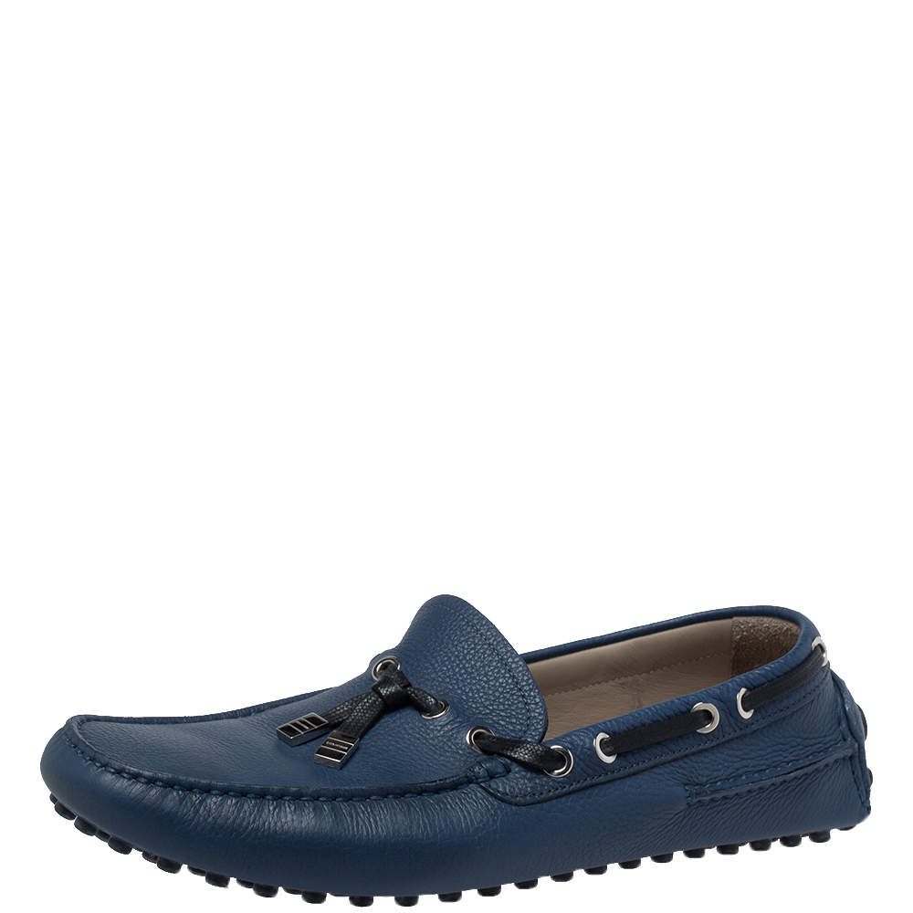 Dior Blue Leather Loafers Size 41