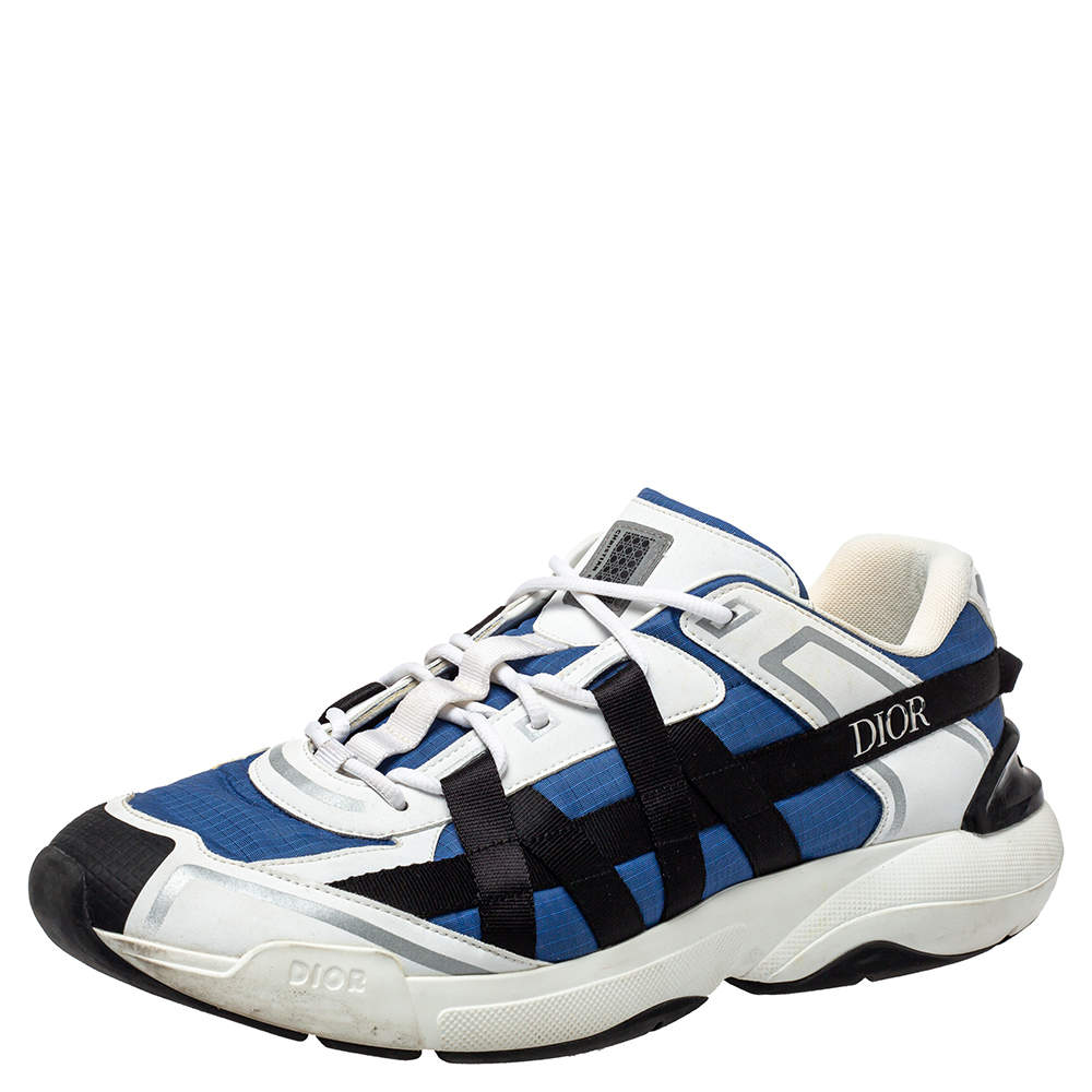 Dior Multicolor Leather And Fabric B24 Runtek Sneakers Size 44