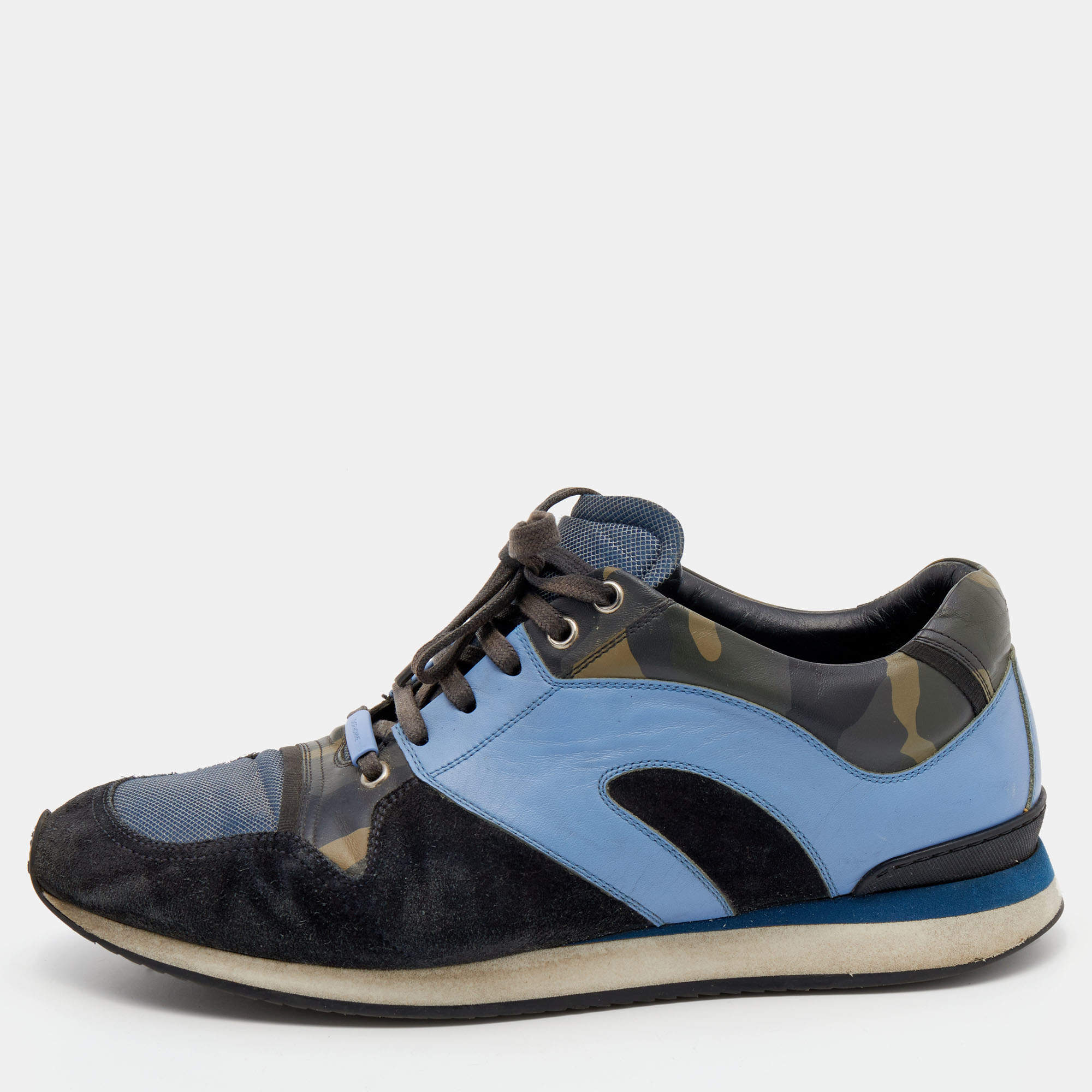 Dior Homme Multicolor Leather and Suede Lace Up Sneakers Size 43