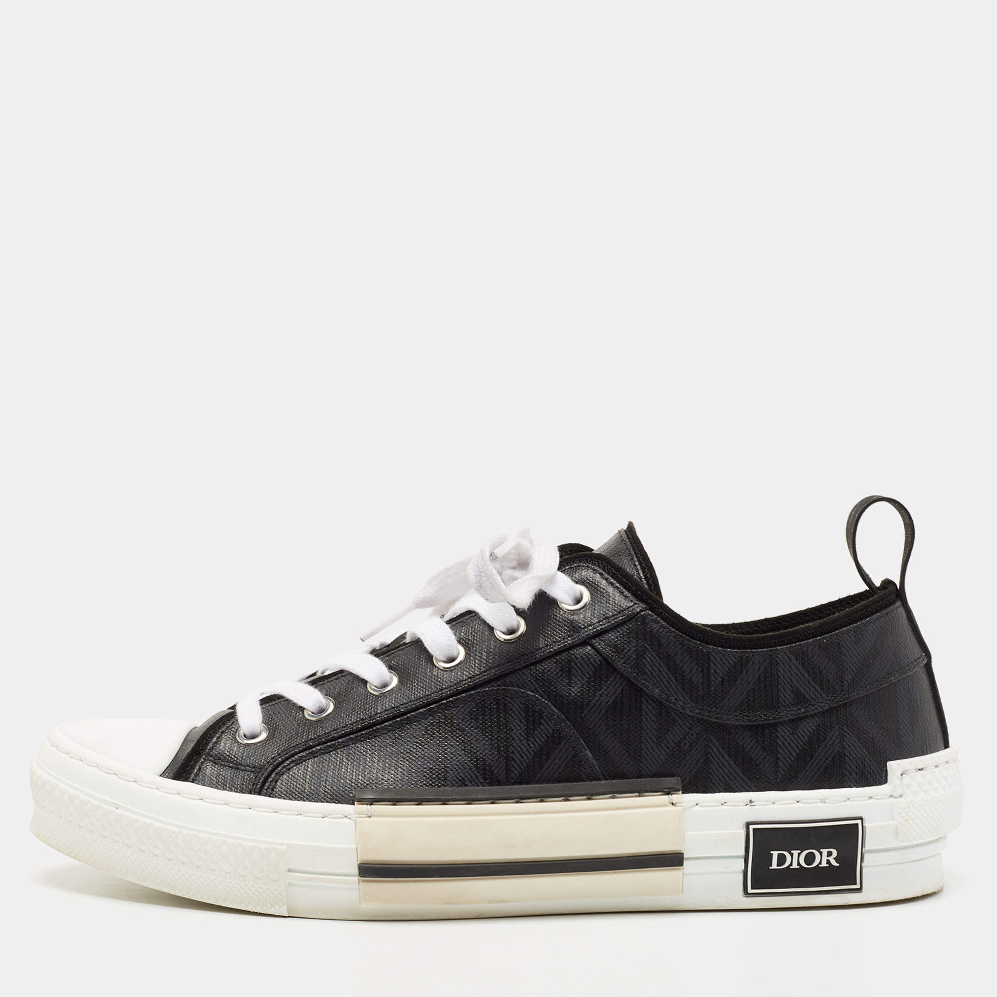 Dior Black Canvas Walk'n'Dior Low Top Sneakers Size 42
