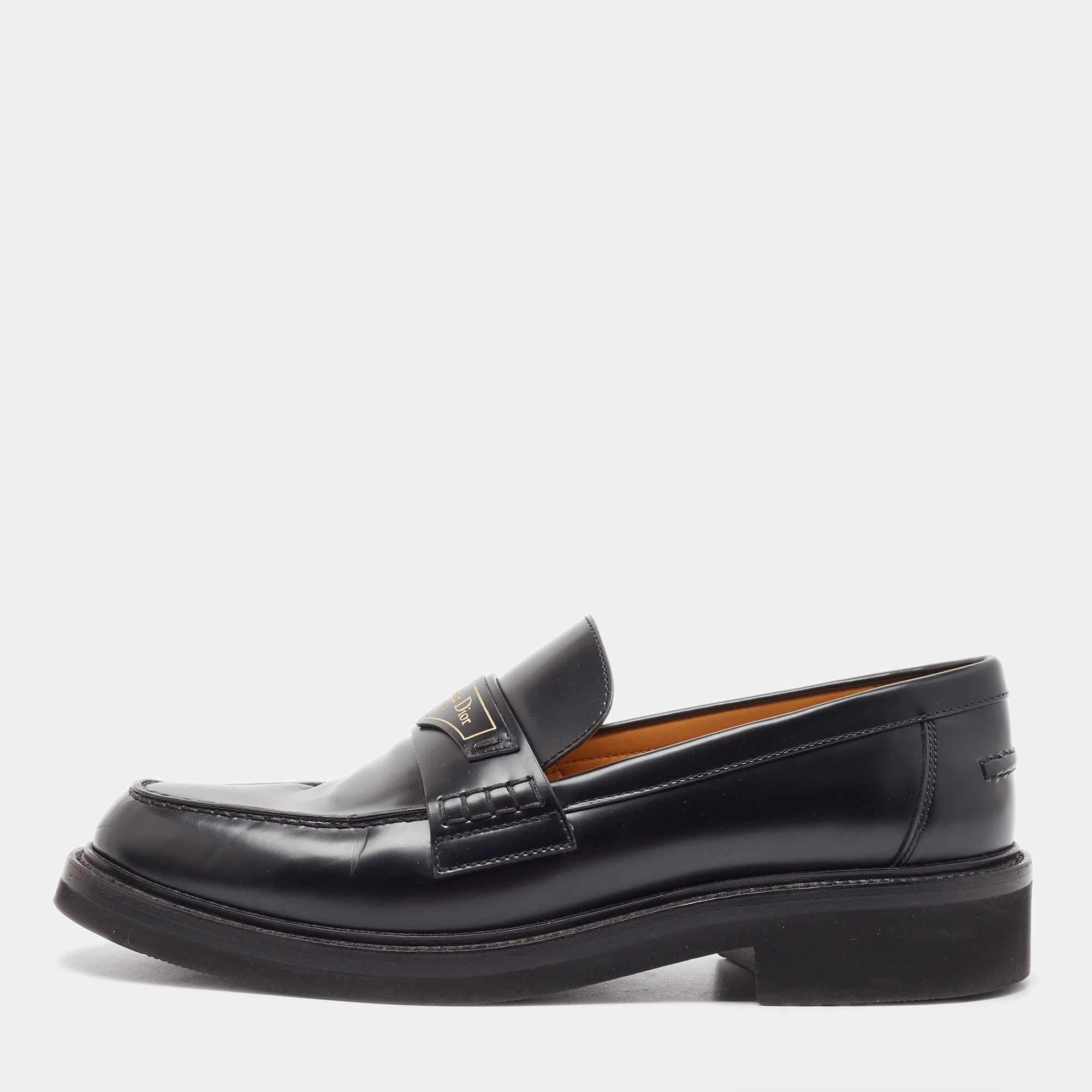 Dior Black Leather Boy Loafers Size 41