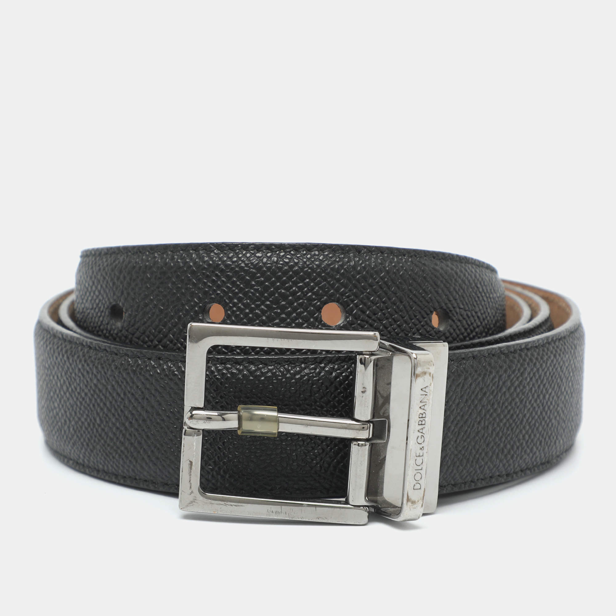 مملوكة مسبقًا Dolce & Gabbana 105 cm Buckle Belt Black Leather