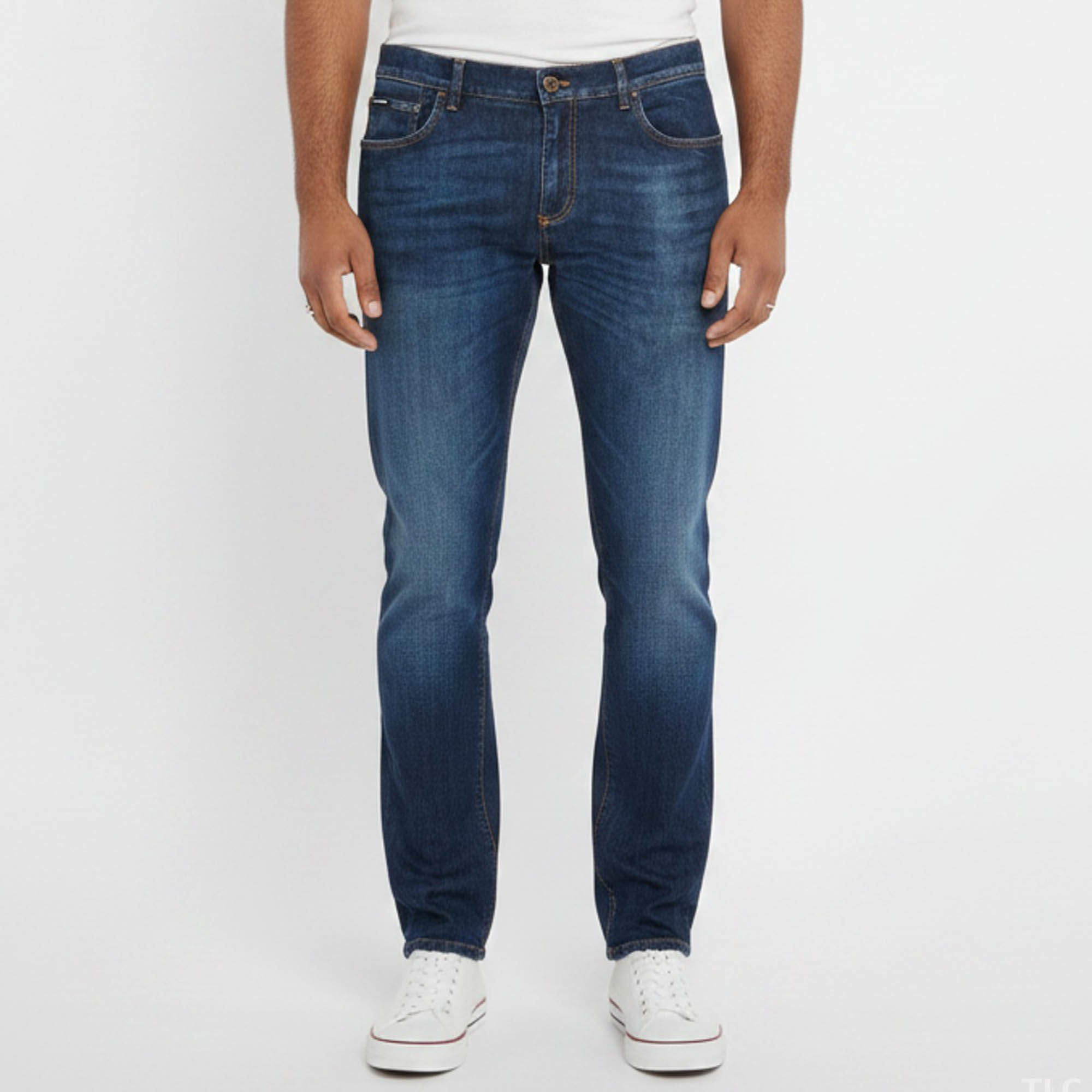 Pre Owned Dolce & Gabbana Blue Denim Slim Fit Jeans L/Waist 36"