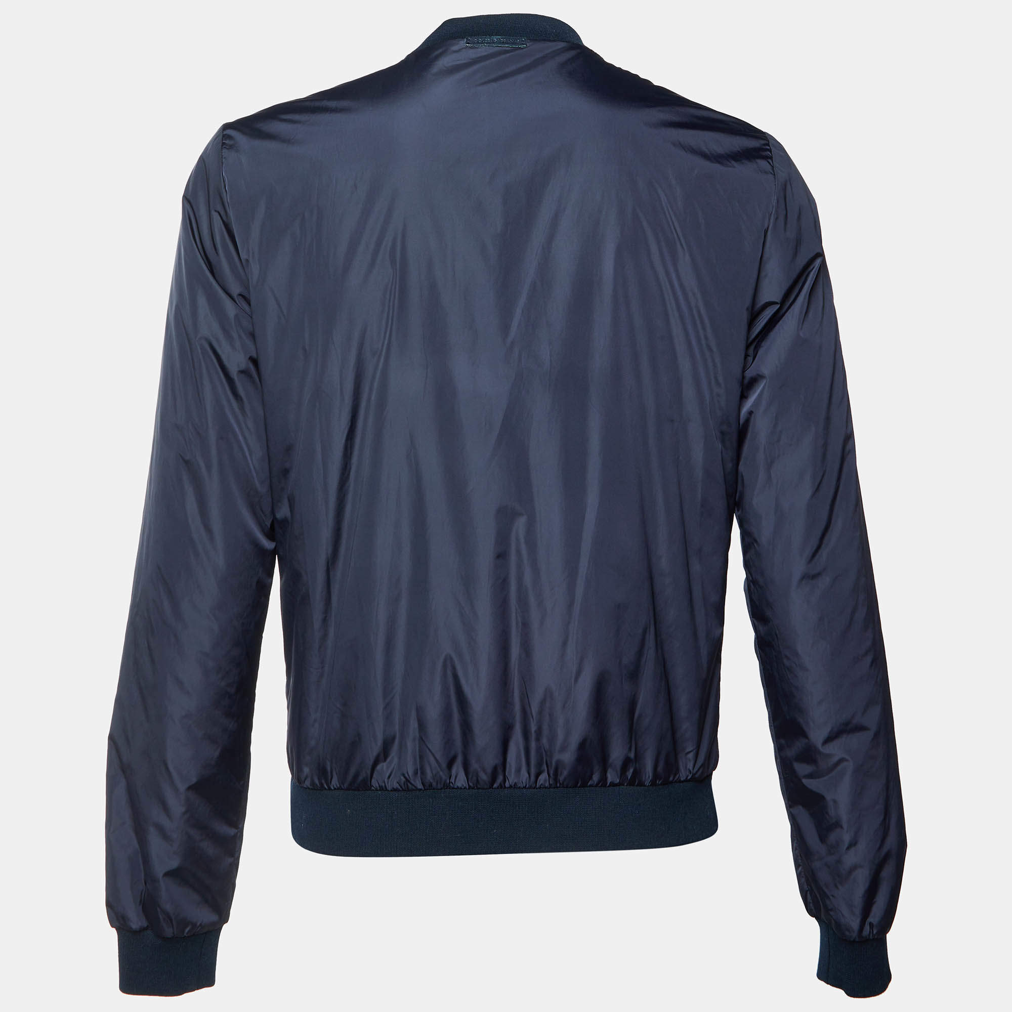 Dolce & Gabbana Black Cotton Knit Hooded Zip-Up Jacket M Dolce