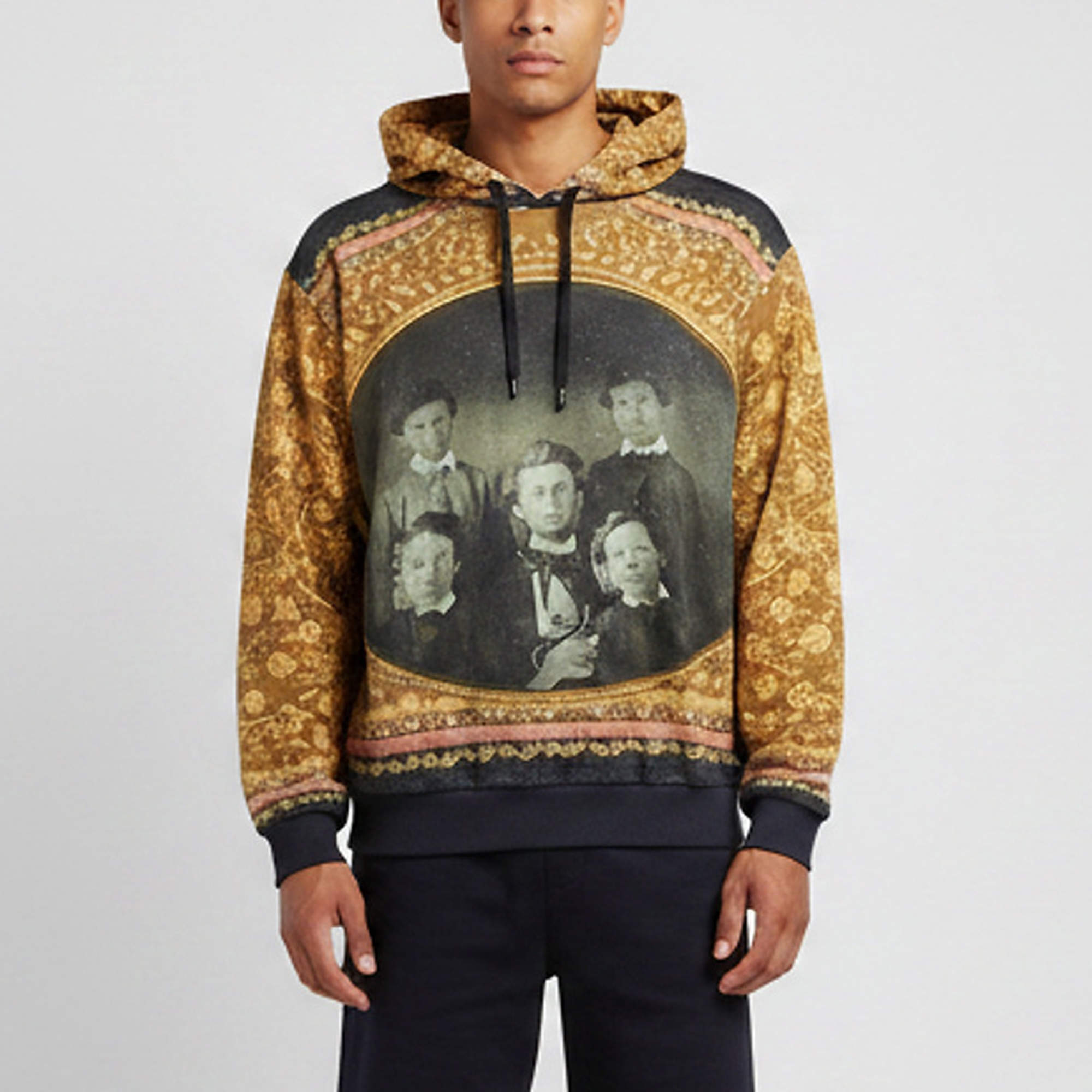 Pre Owned Dolce & Gabbana Multicolour DG Family Print Cotton Knit Hoodie L